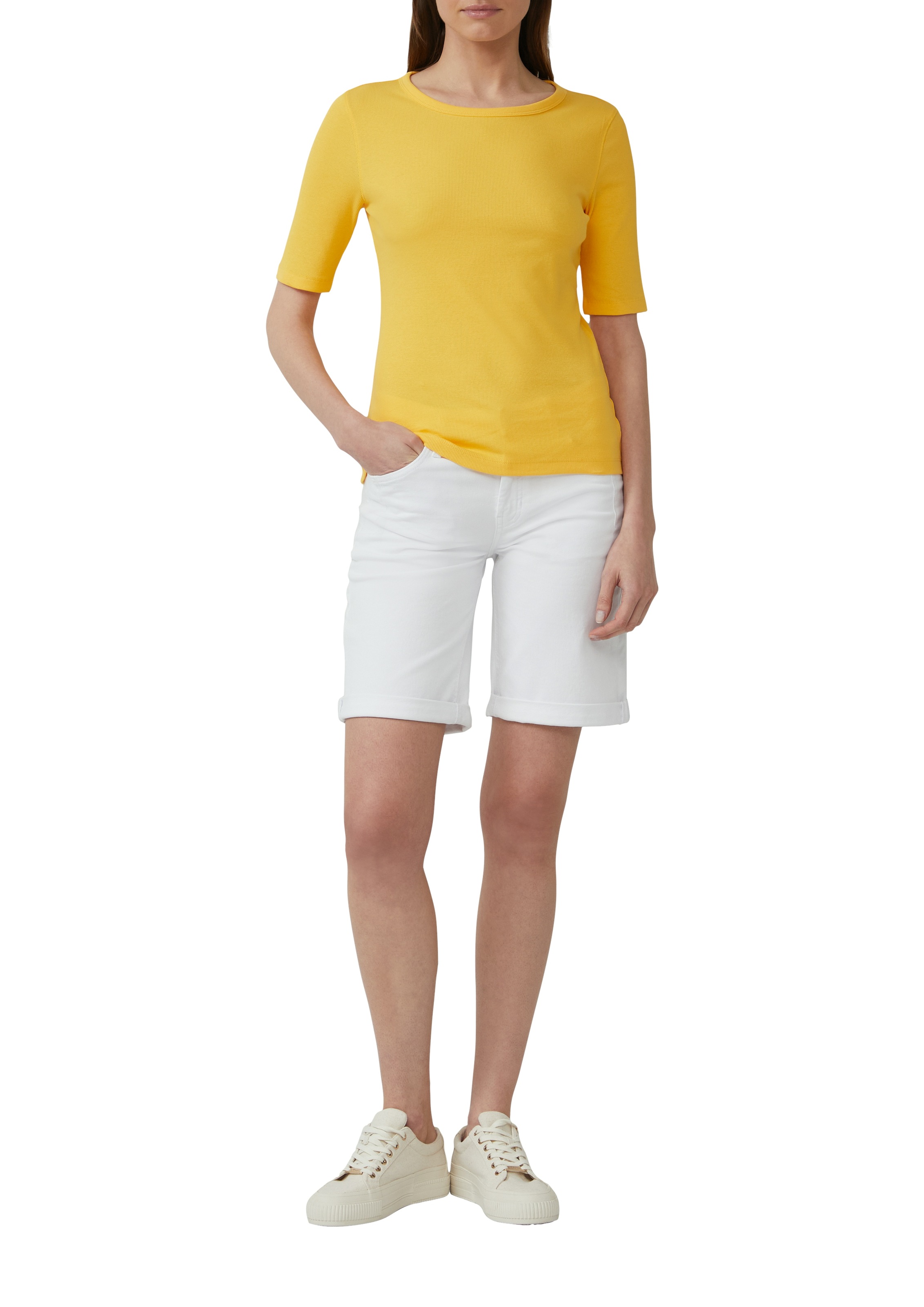 s.Oliver T-Shirt, gerippt und mit Stretch