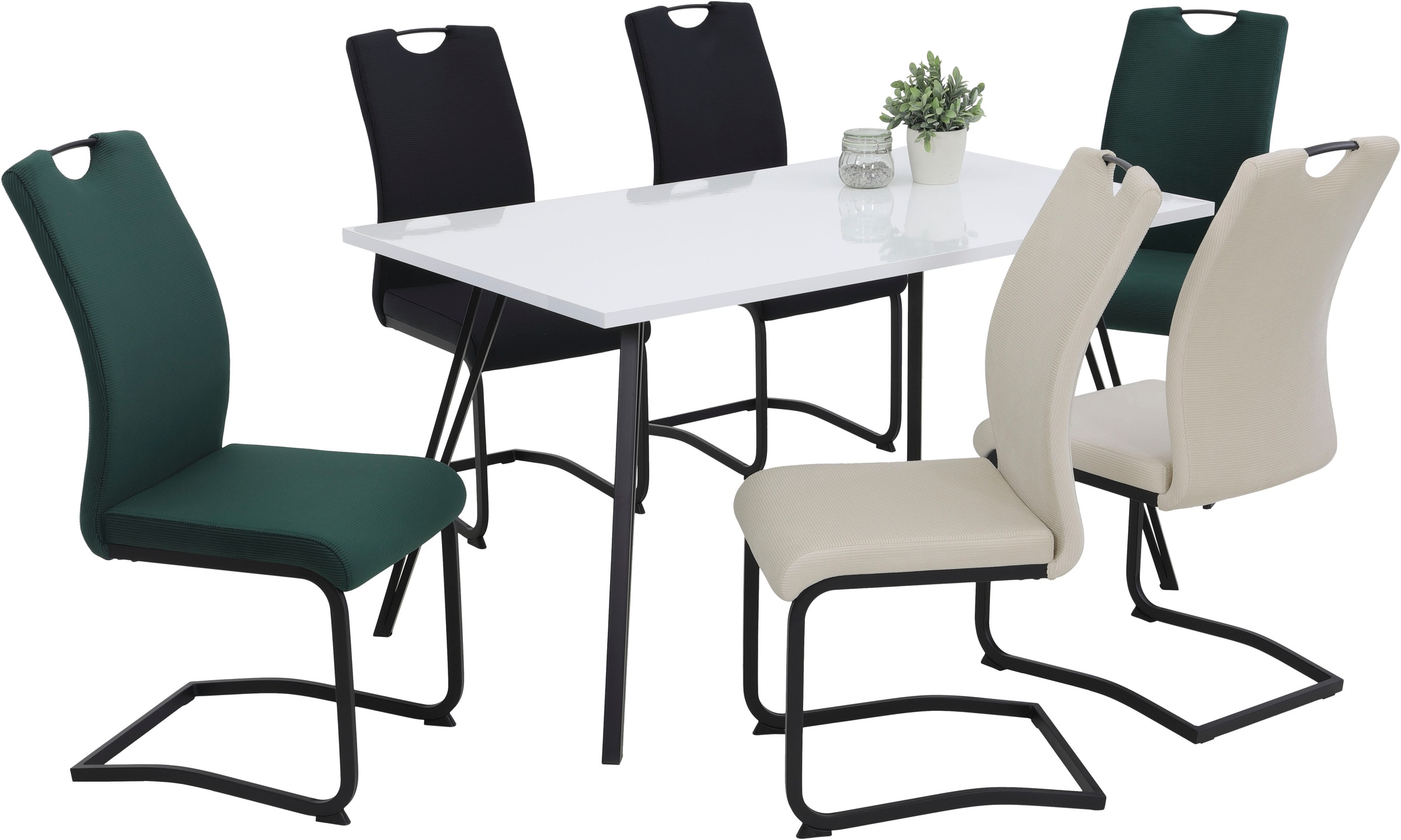 HELA Freischwinger »RIGA II«, (Set), 2 St., Samt-Cord, Freischwinger,Vierka günstig online kaufen