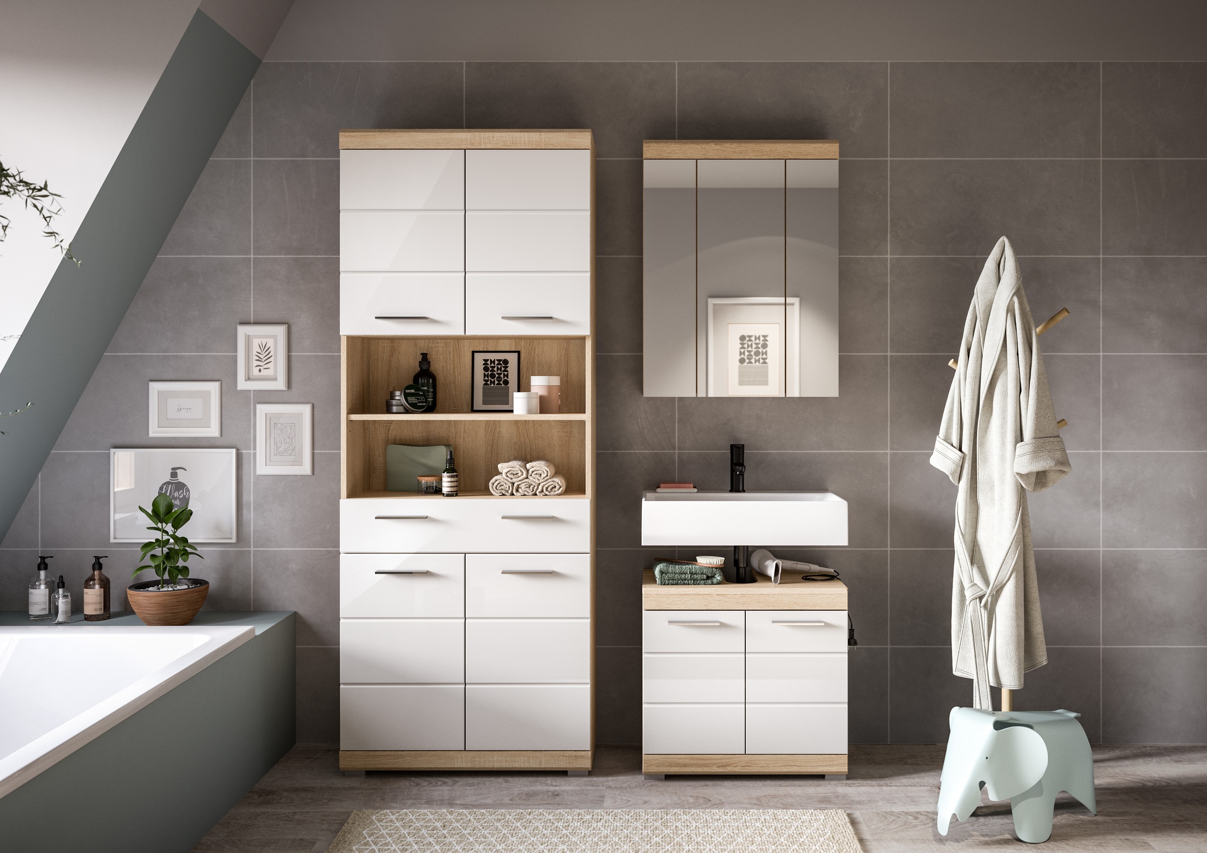 INOSIGN Badmöbel-Set »SIENA, TOPSELLER!, Breite 149cm, 3-teiliges Set« Set, günstig online kaufen