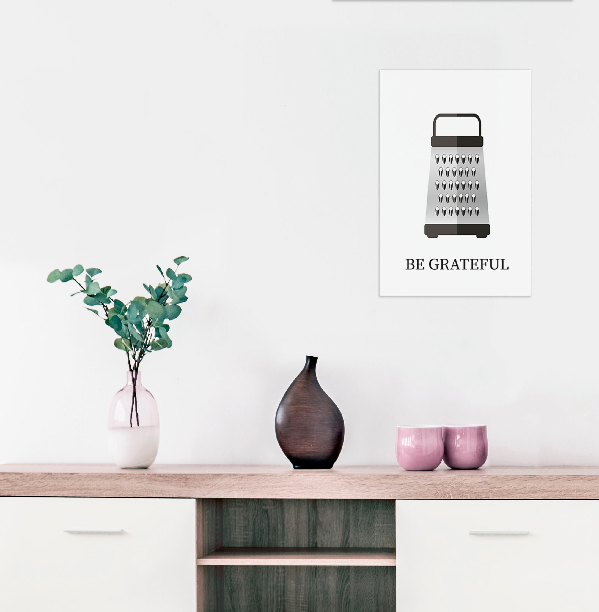 queence Wanddekoobjekt »BE GRATEFUL«, Stahlschild, Blechschild, Spruch, Witzig, Wanddeko, retro, 20x30cm