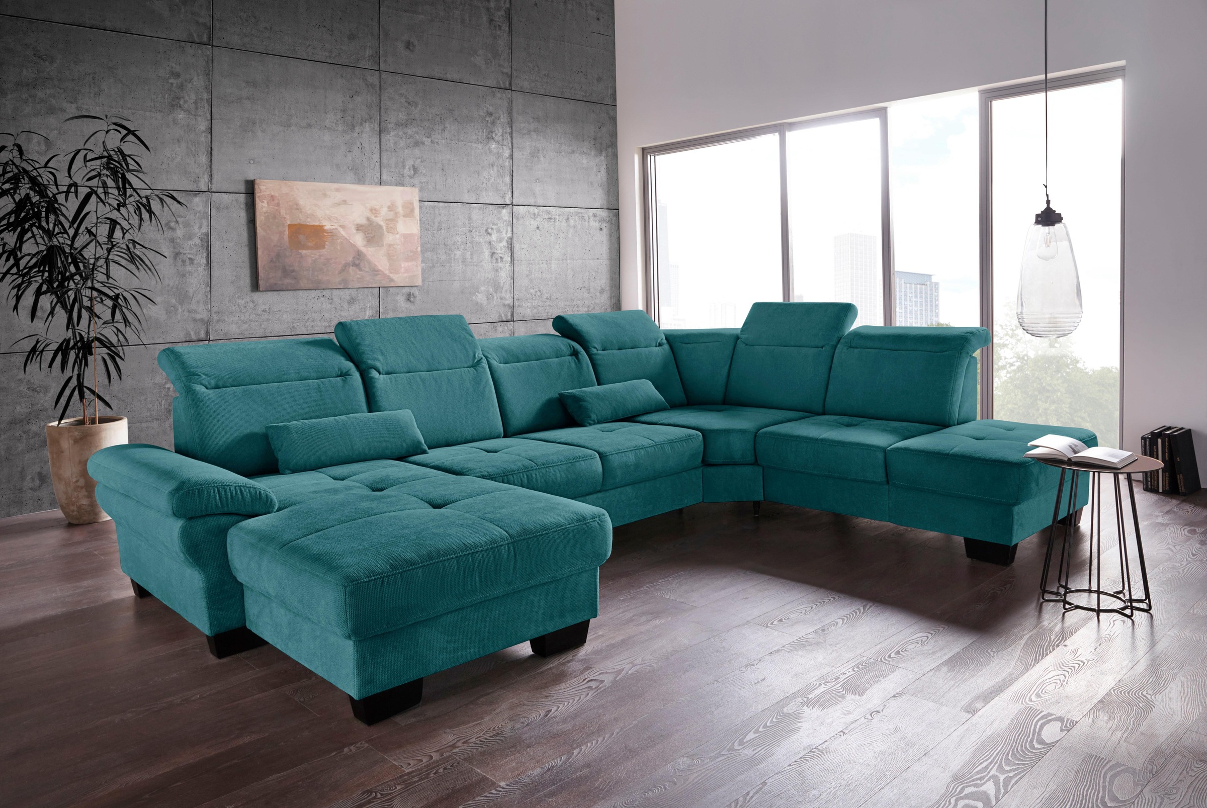 Home affaire Wohnlandschaft »Cornwall U-Form« inkl. Sitztiefenverstellung, günstig online kaufen