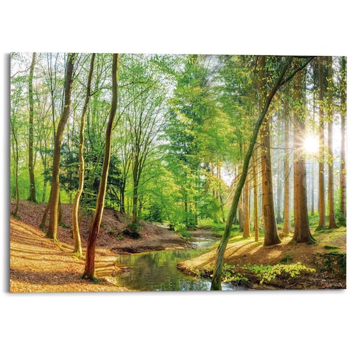 Reinders! Deco-Panel »Sonniger Wald« Hobbyraum - Grün - Mdf - Wald - 140x100 Cm