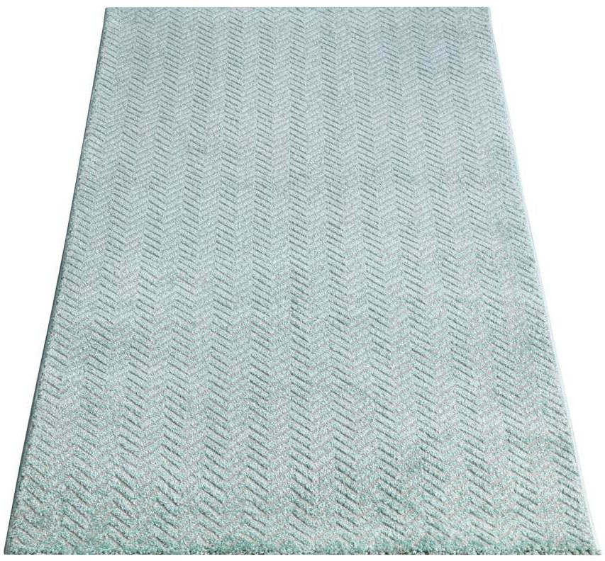 Carpet City Teppich »Friseé-Teppich FANCY805«, rechteckig, 12 mm Höhe, Läufer, Kurzflor, Einfarbig, 3D-Optik, Zickzack Look, Wohnzimmer