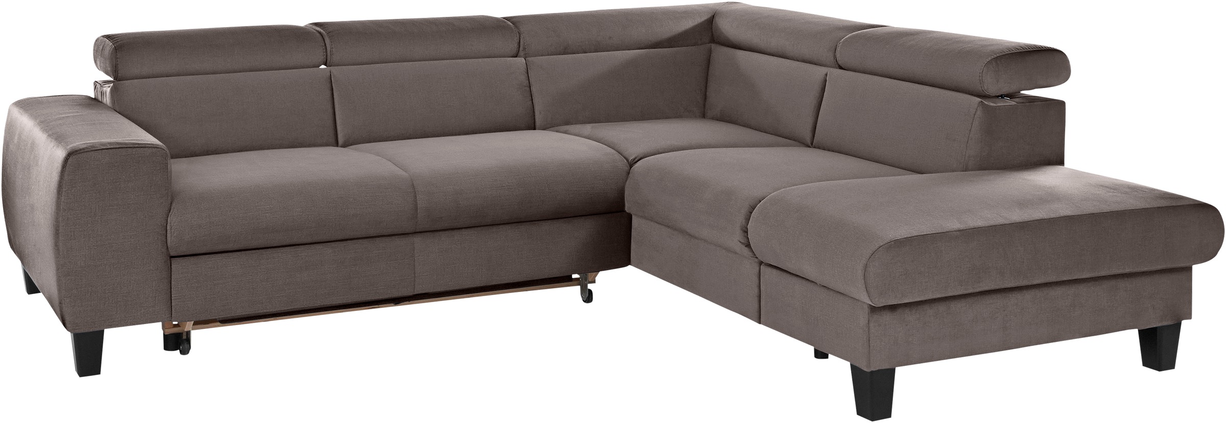 COTTA Ecksofa »Morven L-Form mit Kopfteilverstellung«, wahlweise mit Bettfunktion, Bettkasten & Wireless-Charger