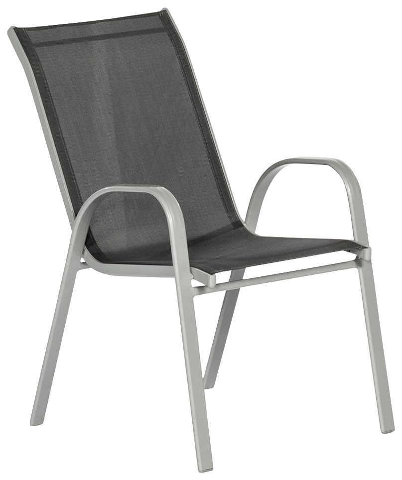 Merxx Sorrento Stapelsessel 2er-Set Aluminium Silber günstig online kaufen