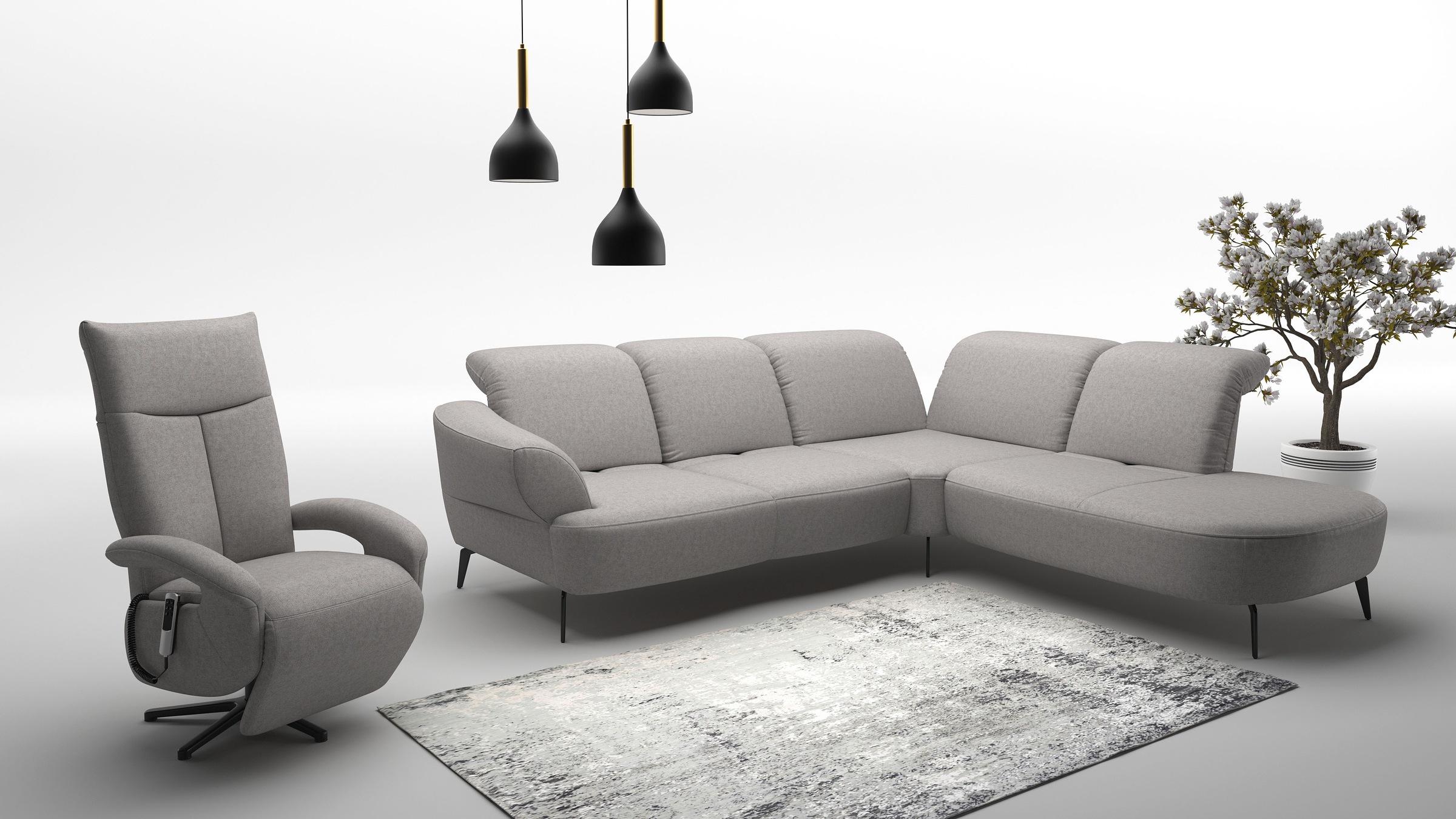 sit&more Ecksofa »Dance«, inkl.System Click&Seat und Sitztiefenverstellung