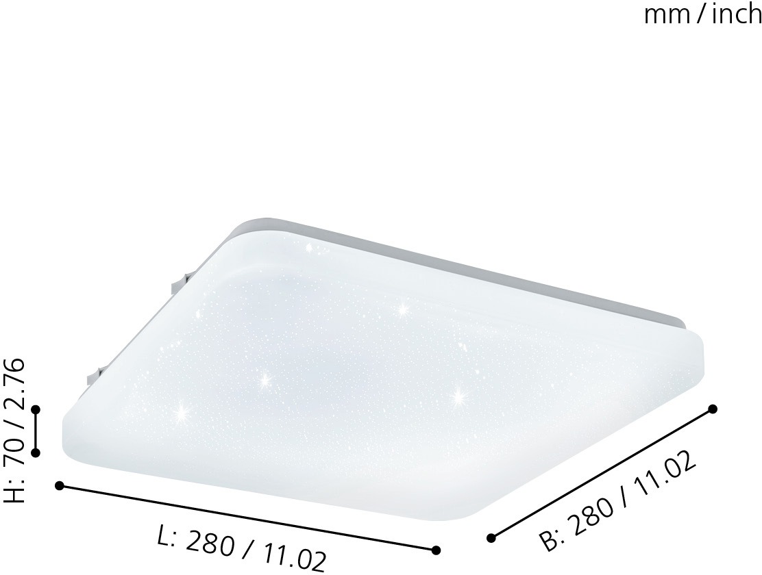 EGLO LED Deckenleuchte »FRANIA-S«, LED-Board, Warmweiß, weiß / L28 x H7 x B günstig online kaufen