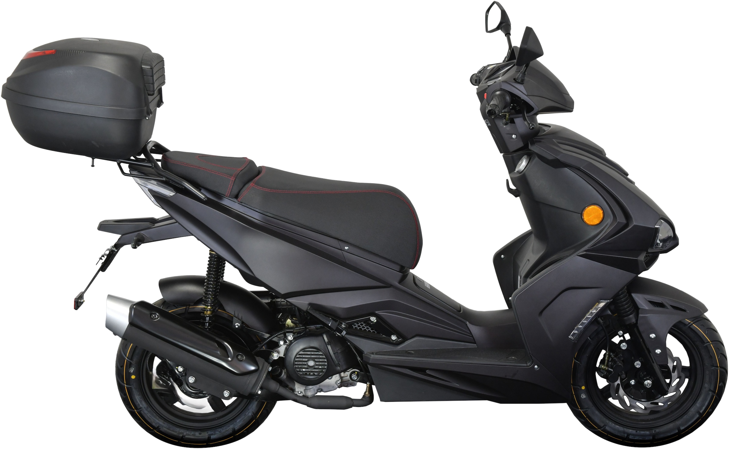 GT UNION Motorroller »Striker 45«, 49,5 cm³, 45 km/h, Euro 5, 3 PS, (Set, mit Topcase), Luftgekühlter Motor