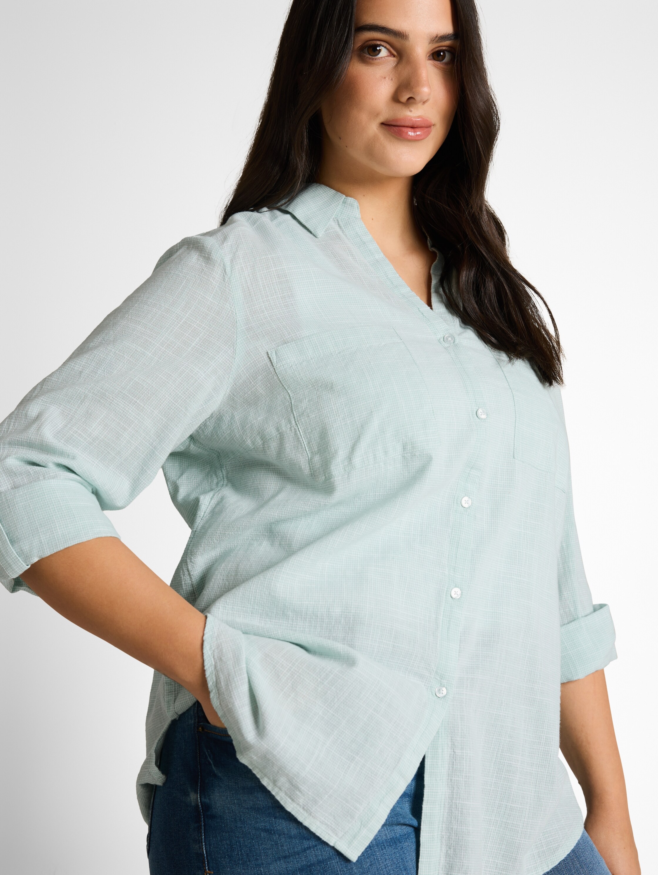 TOM TAILOR PLUS Shirtbluse »TTP Blouse« mit aufgesetzten Brusttaschen