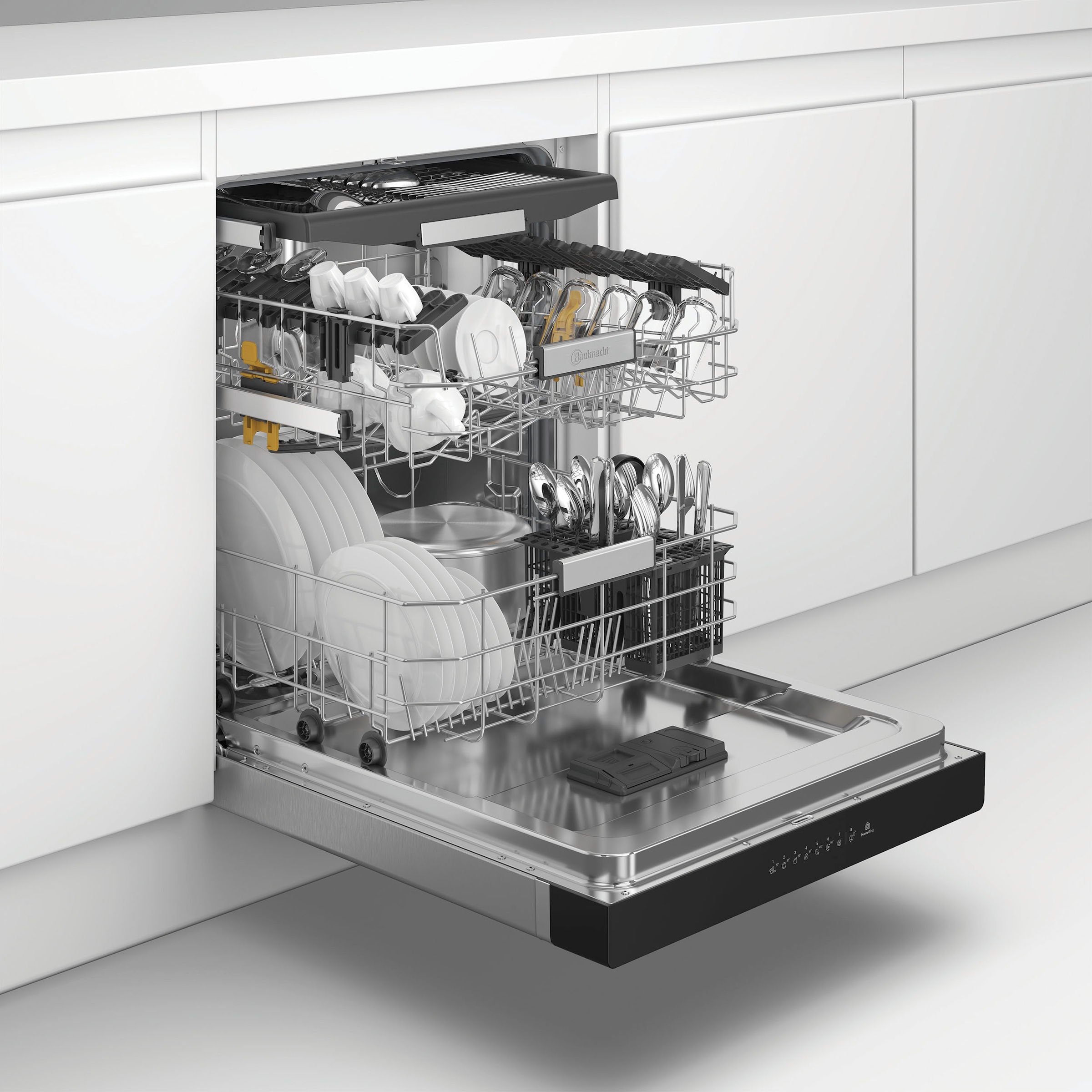 BAUKNECHT Unterbaugeschirrspüler »OBUC Ecosilent2 8650« 8,9 l 14 tlg. Maßgedecke ActiveDry – automatische Türöffnung, 2+2 Herstellergarantie