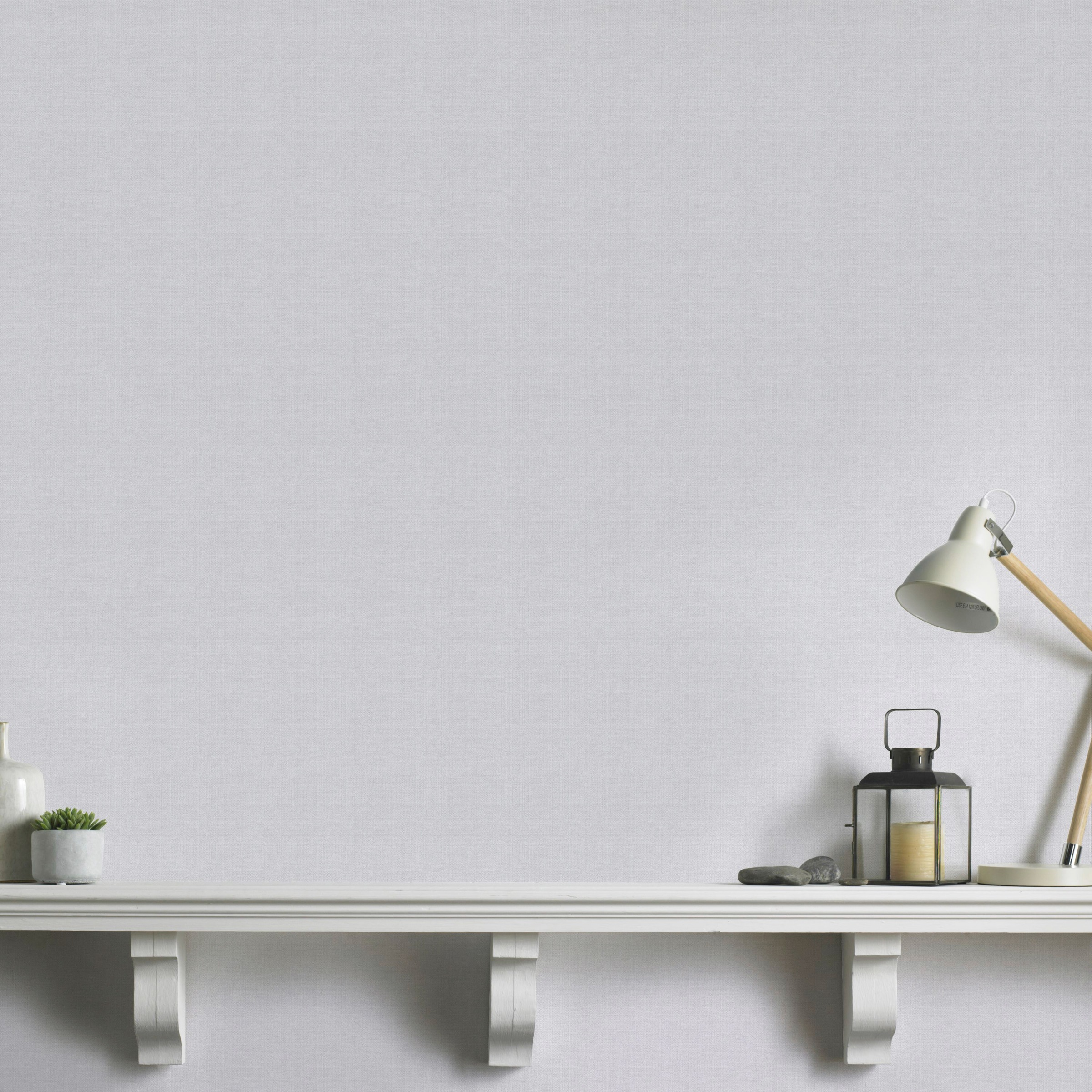 WOW Vliestapete »Baumwolle« uni geprägt Weiß/Grau - 10m x 52cm