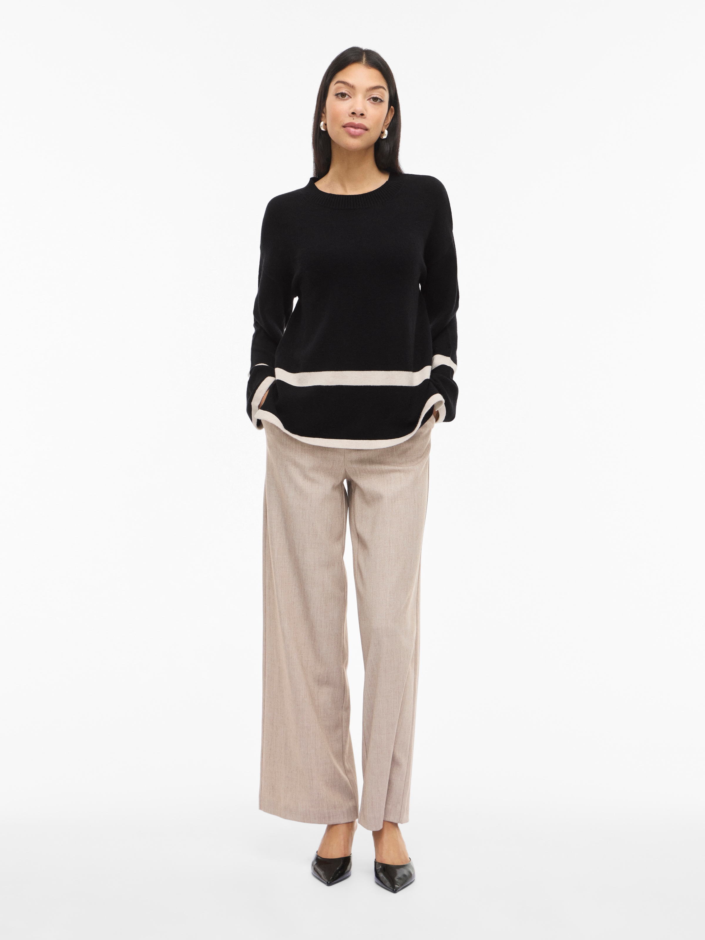 Vila Rundhalspullover »VIRIL O-NECK OVERSIZE L/S KNIT TOP- NOOS«