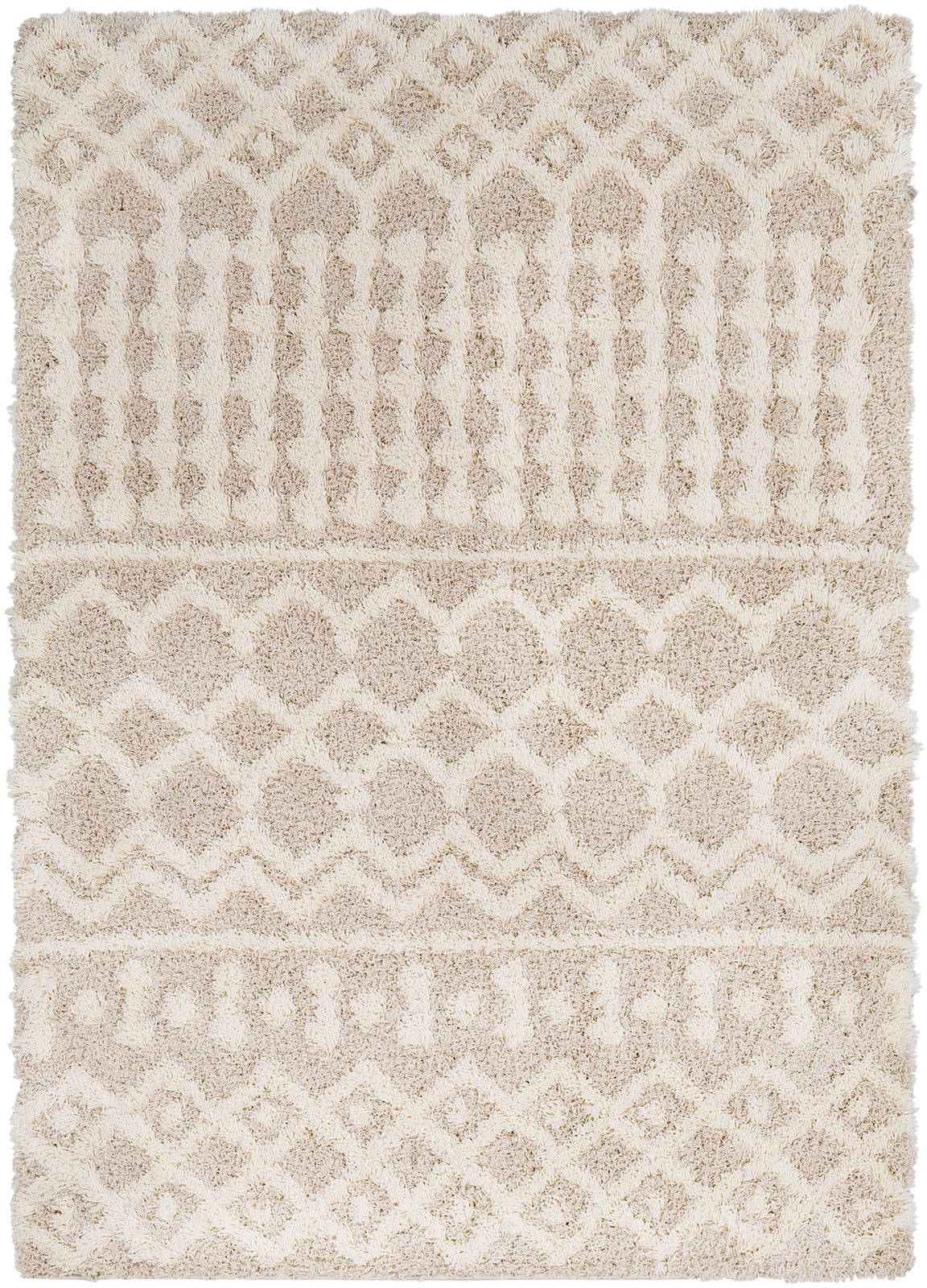 2. Bild von Surya Hochflor-Teppich »Geometric«, rechteckig, Flauschig, Langflor, Weich, Boho Wohnzimmerteppich, Beige