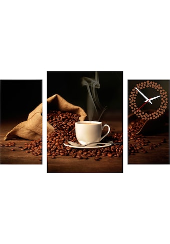 Conni Oberkircher´s Bild mit Uhr »Coffe - Kaffee III«, Kaffee, (Set, (Set 3), mit... kaufen
