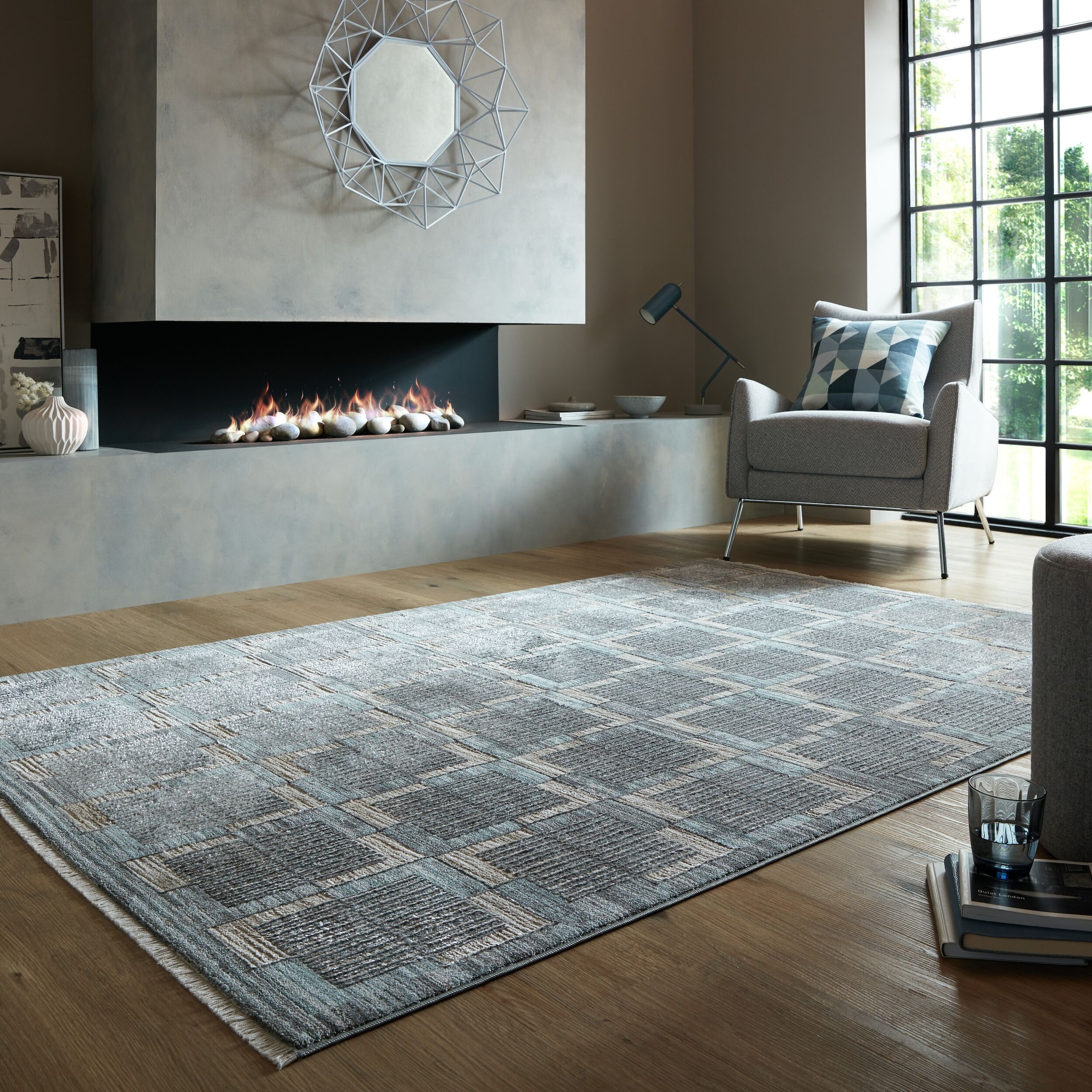 FLAIR RUGS Teppich »Evelyn Blocks«, rechteckig, 8 mm Höhe, Flor mit Glanzeffekt