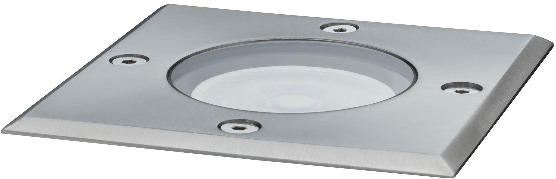 Paulmann LED Einbauleuchte »Outdoor 230V Boden IP67 eckig GU10 3,5W 108x108mm Edelstahl/Metall«, 1 flammig, Leuchtmittel GU10 | LED fest integriert, GU10, IP67