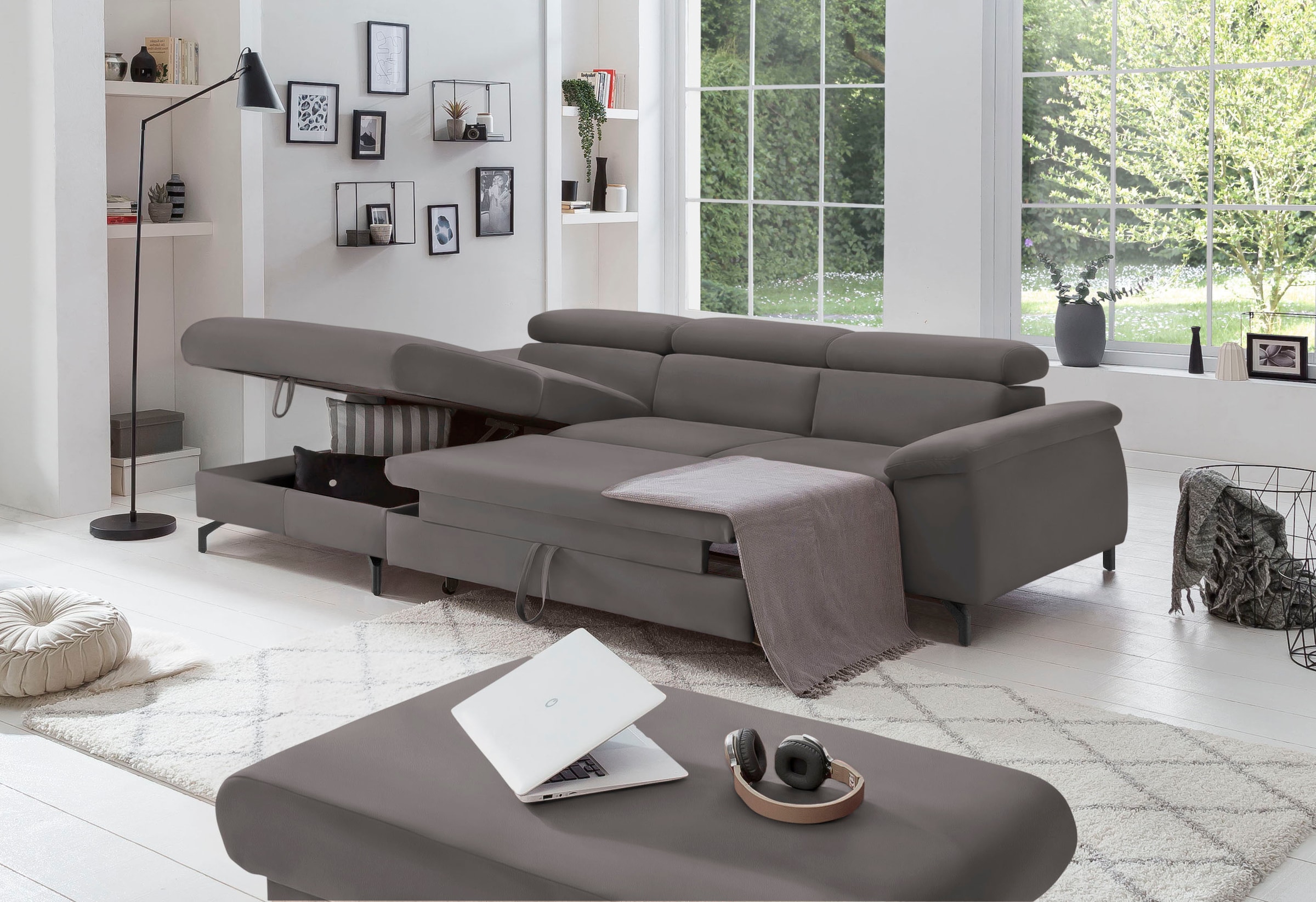 COTTA Ecksofa »Kitty L-Form«, inkl. Kopfteilverstellung, optional mit Bettfunktion u. Bettkasten