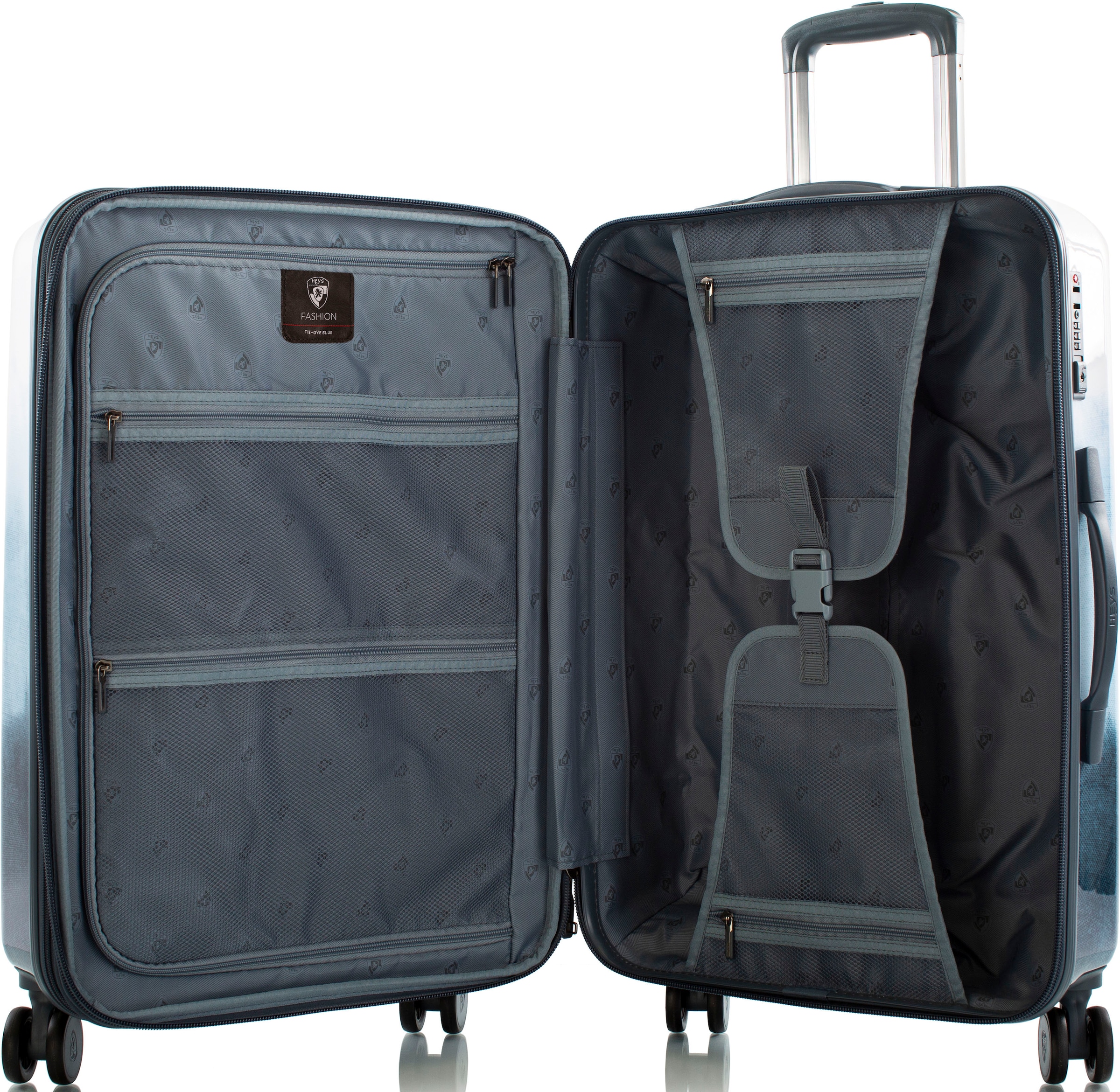 Heys Hartschalen-Trolley »Tie-Dye blau, 66 cm«, 4 Rollen, Heys x Joachim Llambi Hartschalen-Koffer Volumenerweiterung