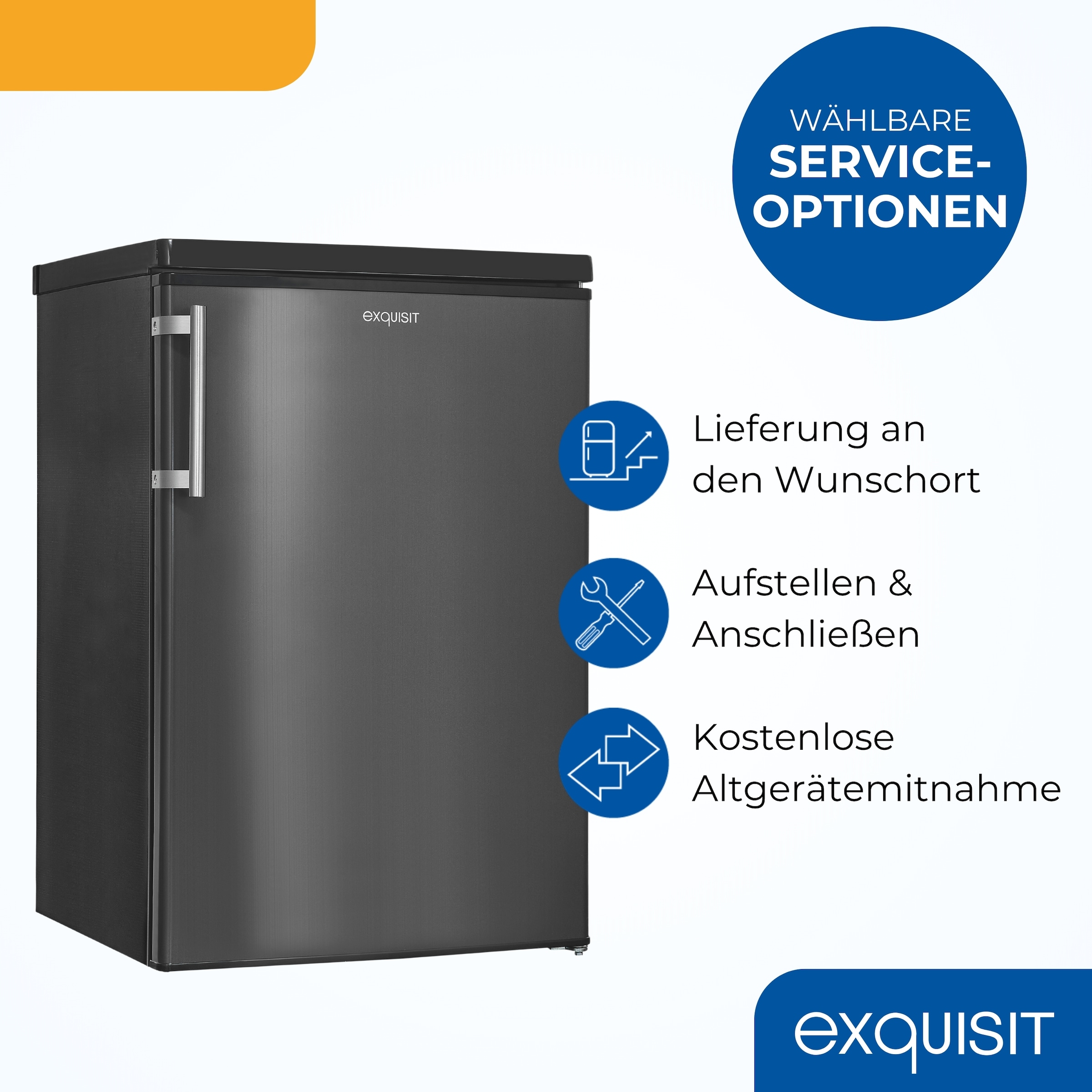 exquisit Kühlschrank KS16-4-HE-040E inoxlook-az »KS16-4-HE-040E inoxlook-az« 85 cm hoch 56 cm breit