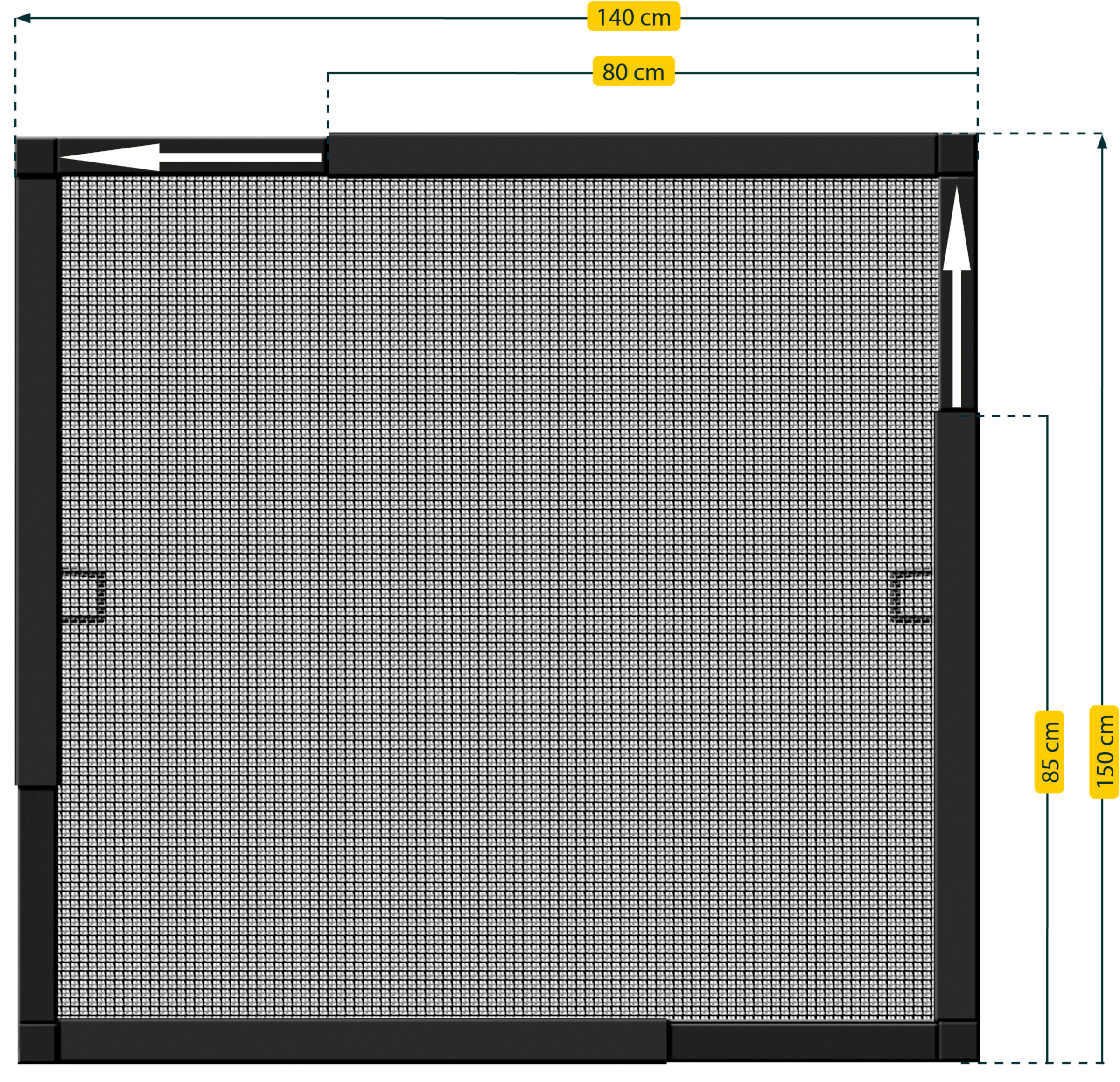SCHELLENBERG Insektenschutz-Fensterrahmen »Telescope, ausziehbarer Insektenschutz-Rahmen«, für Fenster bis max. 100 x 120 cm und 140 x 150 cm, anthrazit und weiß