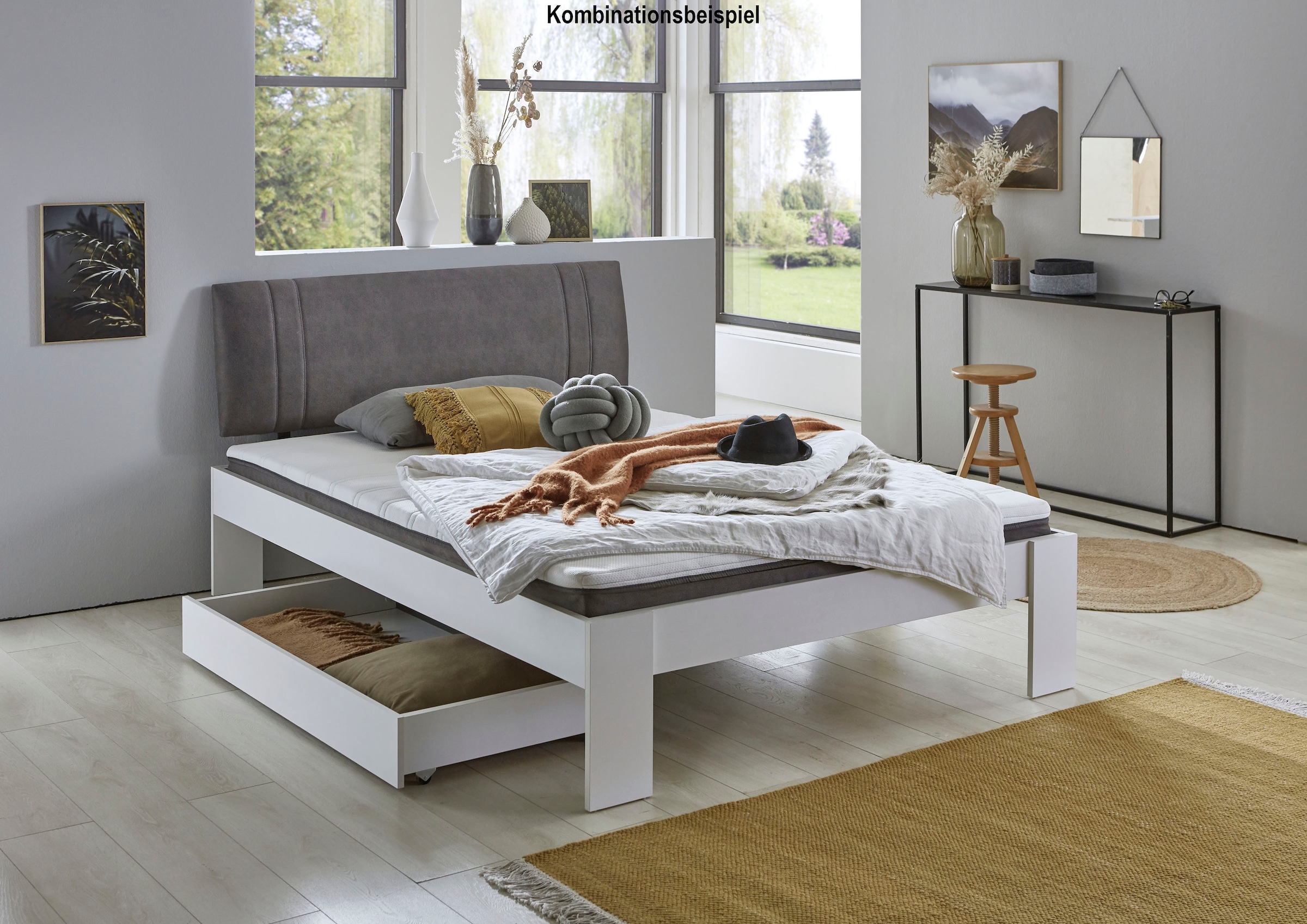 Relita Futonbett »Lian«, LF 140 x 200 cm, mit Polsterkopfteil, frei im Raum stellbar