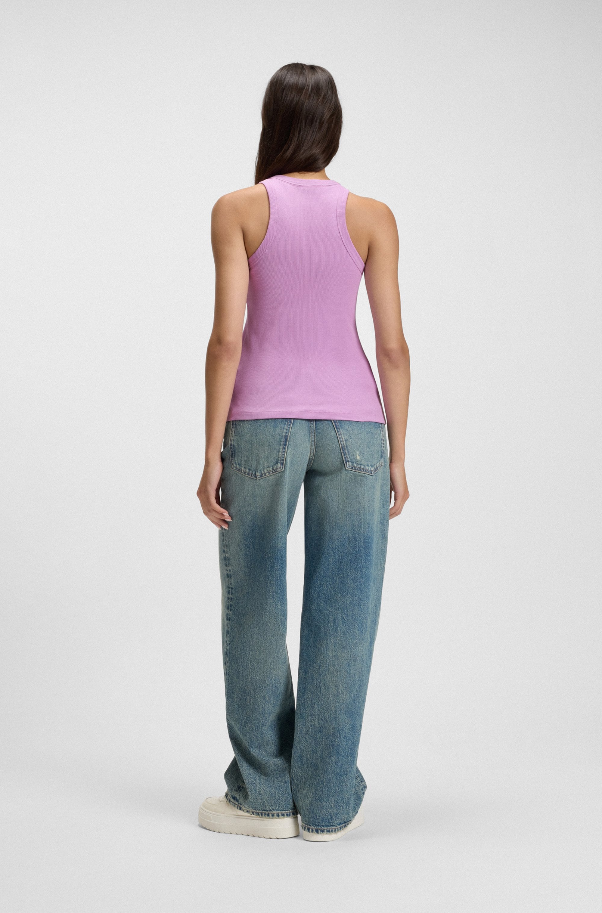 HUGO Blue Tanktop »Easy Tank«, Rippware aus Baumwollmischung mit Elasthan