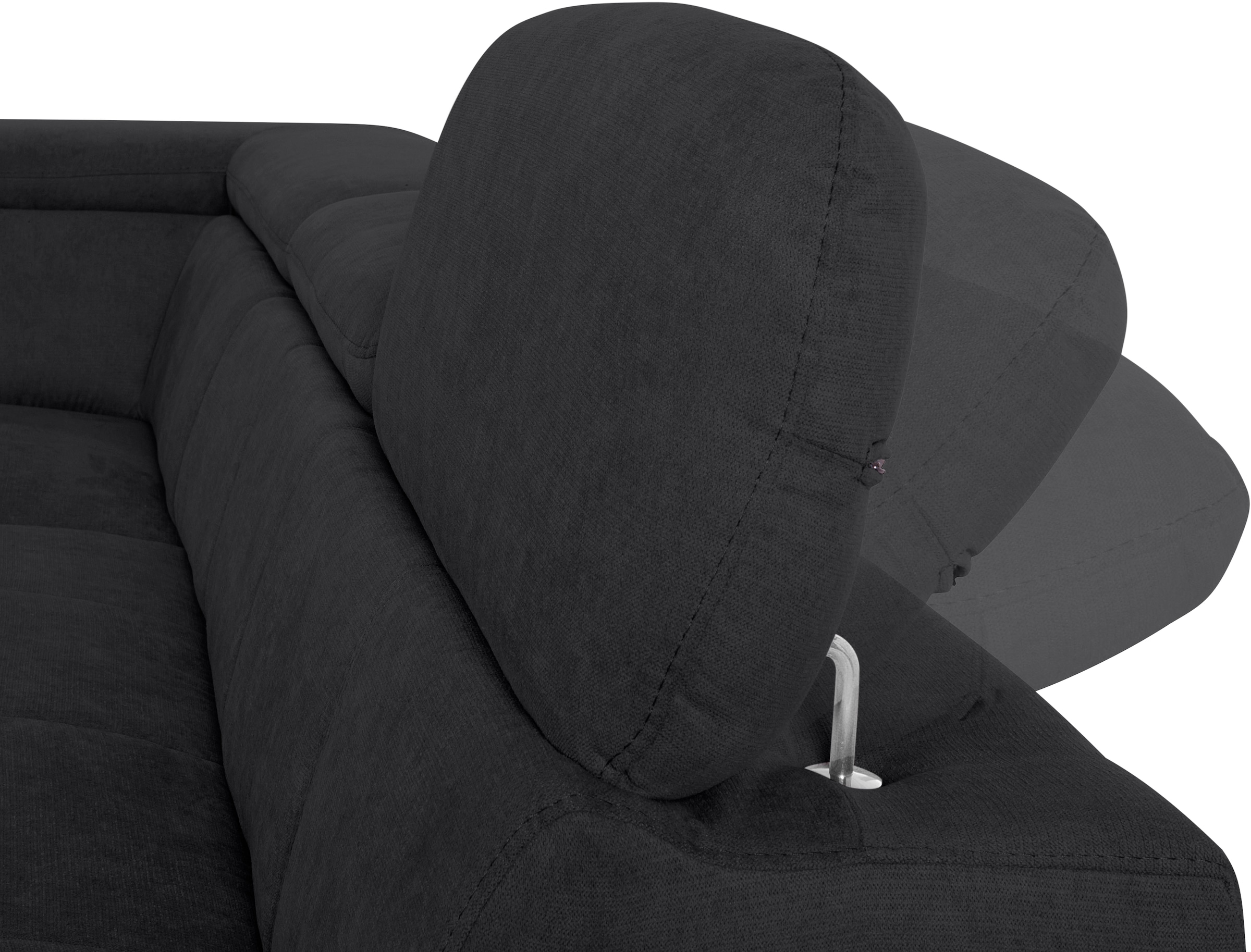 COTTA Ecksofa »Chef L-Form«, mit Kopfteilverstellung, edle Metallkufen, wahlweise mit Bettfunktion