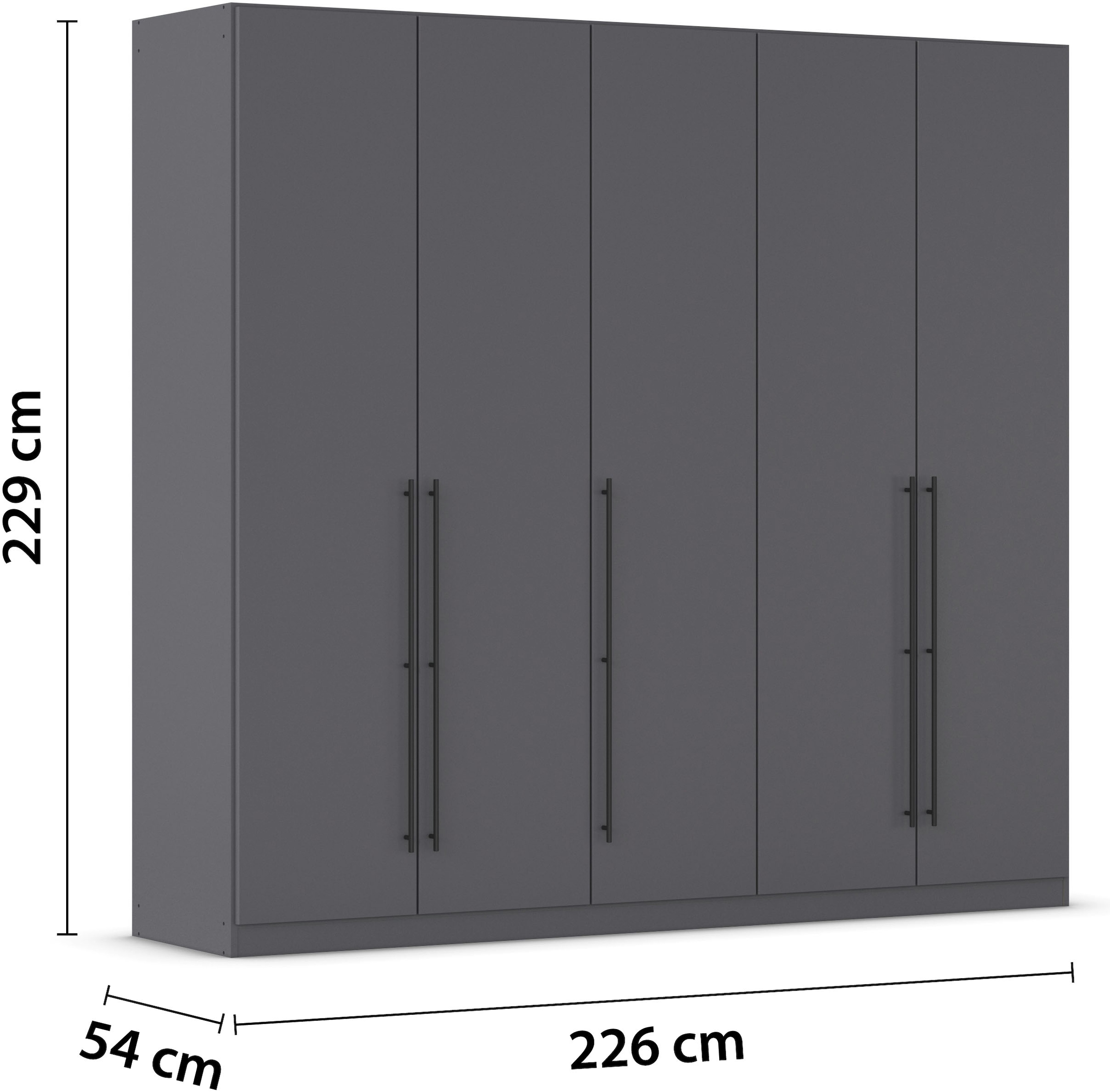 rauch Kleiderschrank »Drehtürenschrank Schrank Garderobe Wäscheschrank Schlafzimmer AVOLA«, (in 3 verschiedenen Ausstattungen BASIC/CLASSIC/PREMIUM), mit hochwertigen Stangengriffen in Schwarz aus Metall MADE IN GERMANY