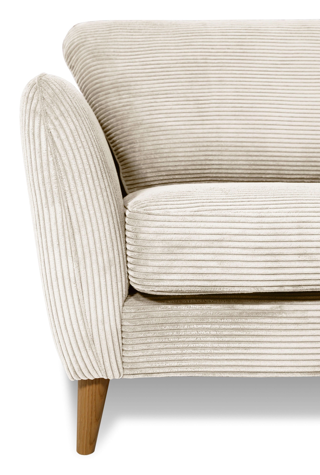 Home affaire 2-Sitzer »MARSEILLE Kompaktsofa 170 cm, Cord, Flachgewebe, Struktur, Webstoff«, Massivholzbeine Eiche, Landhausstil, Wellenunterfederung