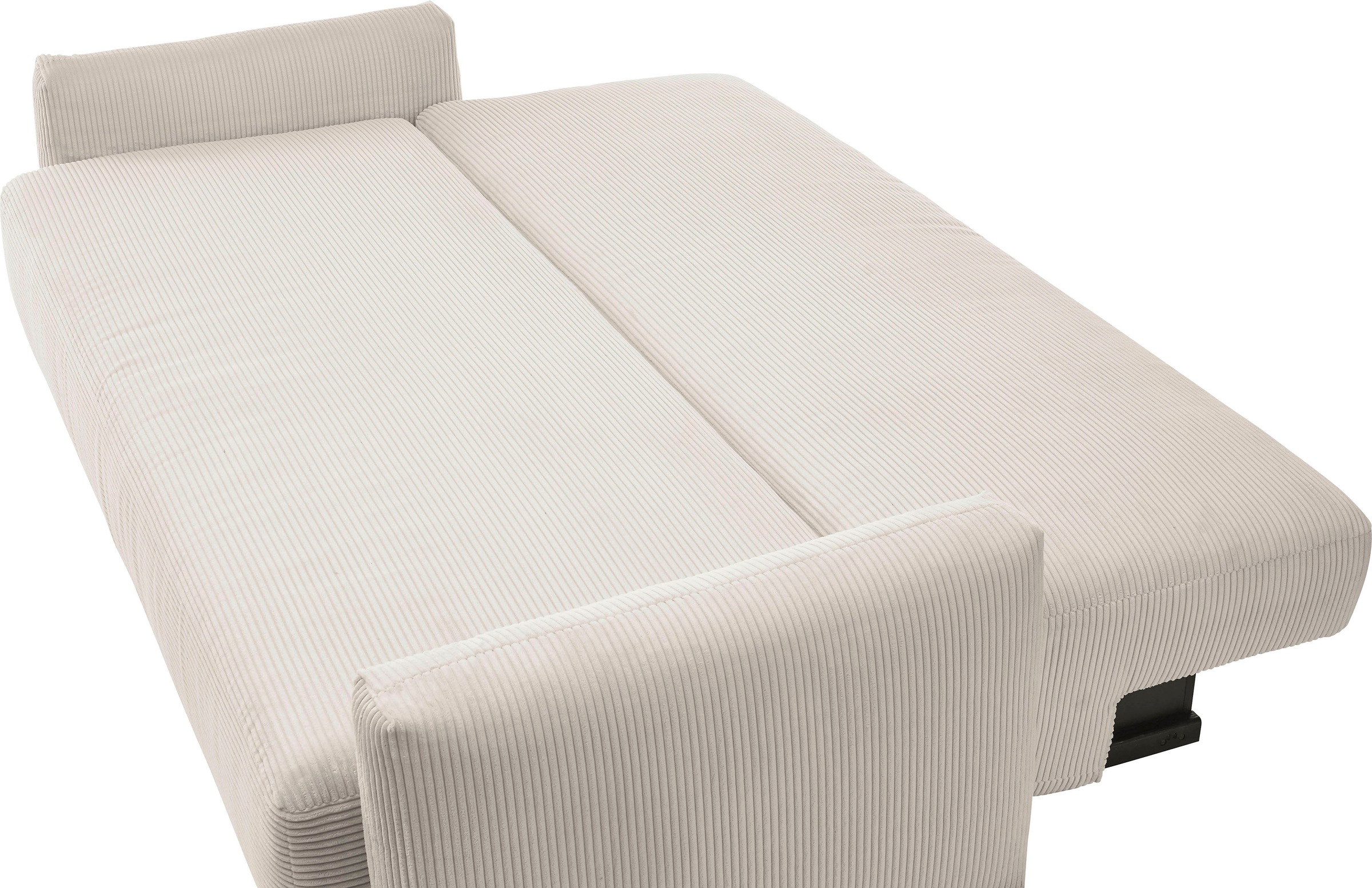 INOSIGN Schlafsofa »Donka Dauerschläfer-geeignet, belastbar bis 270 kg, incl. Bettlkasten«, mit Armlehnen, Breite 232 cm, auch in Cord, Tonnentaschen-Federkern