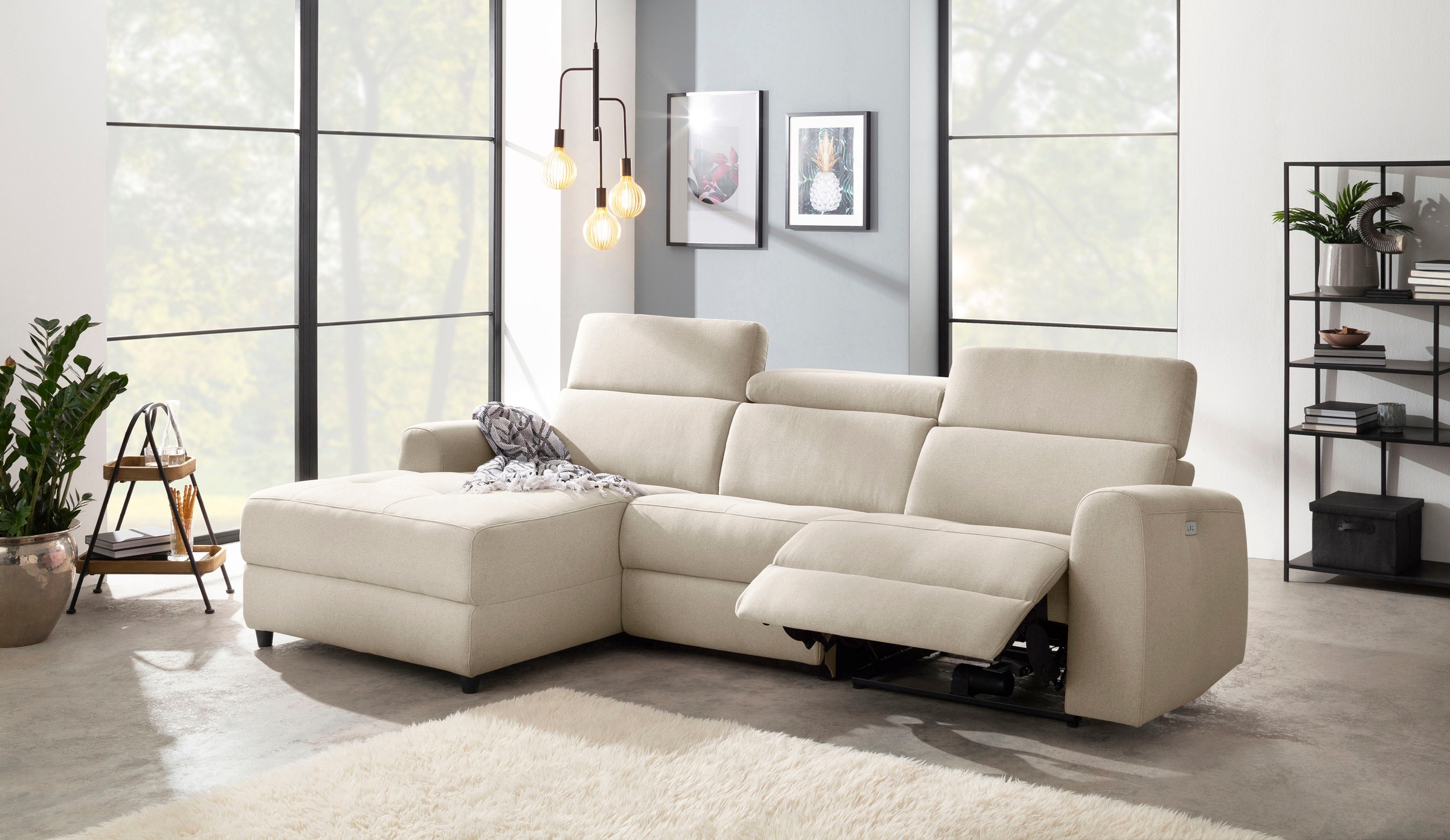 Home affaire Ecksofa »Sentrano, L-Form,«, 275 cm, man. o. elektr. Relaxfunktion und USB/Kopfverstellung