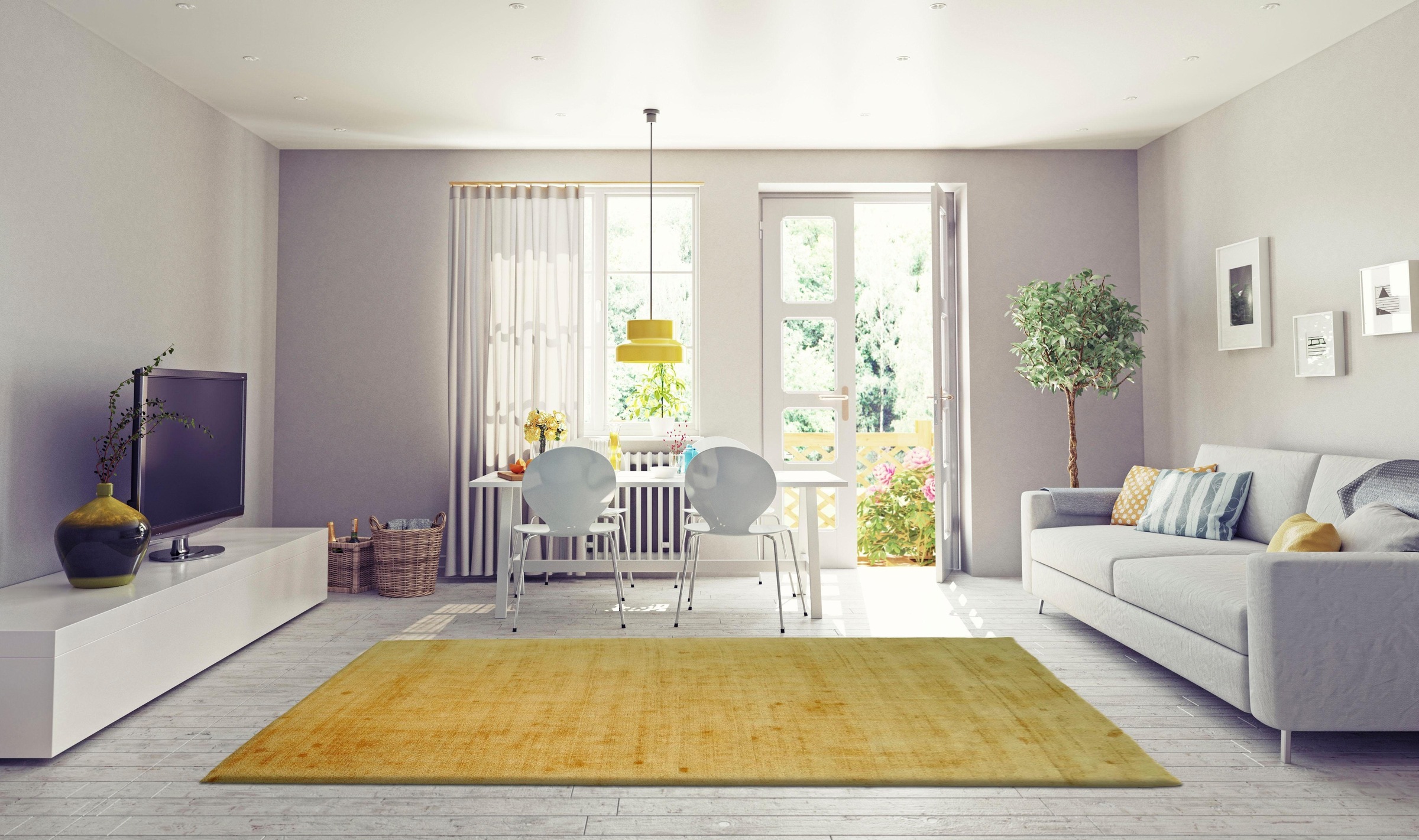 my home Teppich »Besarta«, rechteckig, 13 mm Höhe, Wohnzimmer