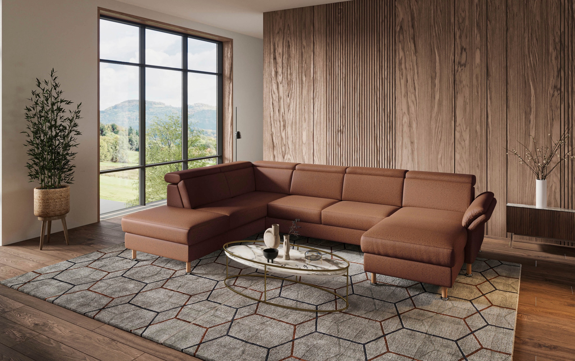 Home affaire Wohnlandschaft »Calypso U-Form« wahlweise mit motorischer Rela günstig online kaufen