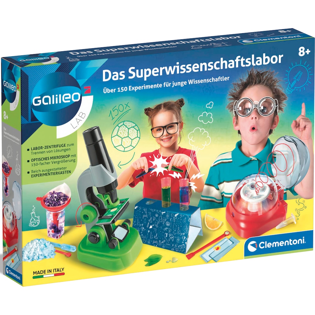 Clementoni® Experimentierkasten »Galileo, Das Superwissenschaftslabor«