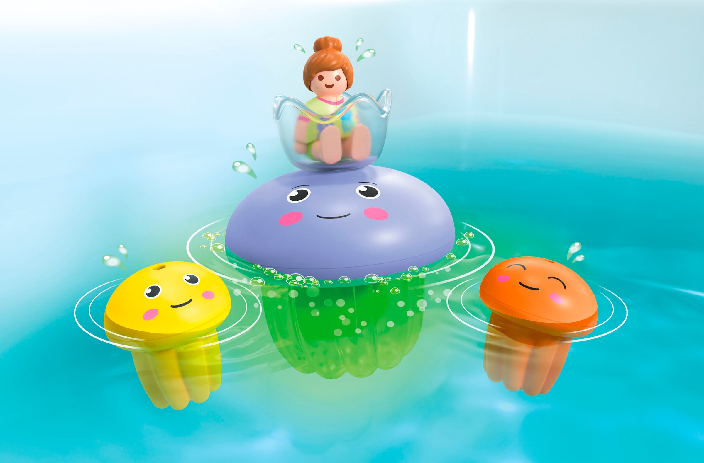Playmobil® Konstruktions-Spielset »Bunte Quallenfamilie, inkl. 3 Tinti-Badetabletten (71439)«, (9 St.), JUNIOR AQUA & Tinti; Made in Europe