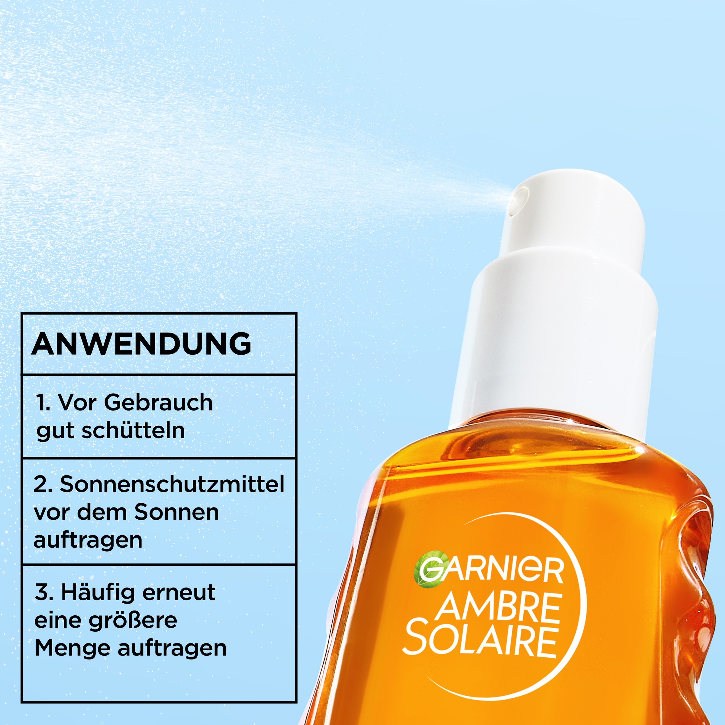 GARNIER Sonnenschutzspray »Garnier Ambre Solaire Sensitive Expert + Hydrating UV Water LSF 50«