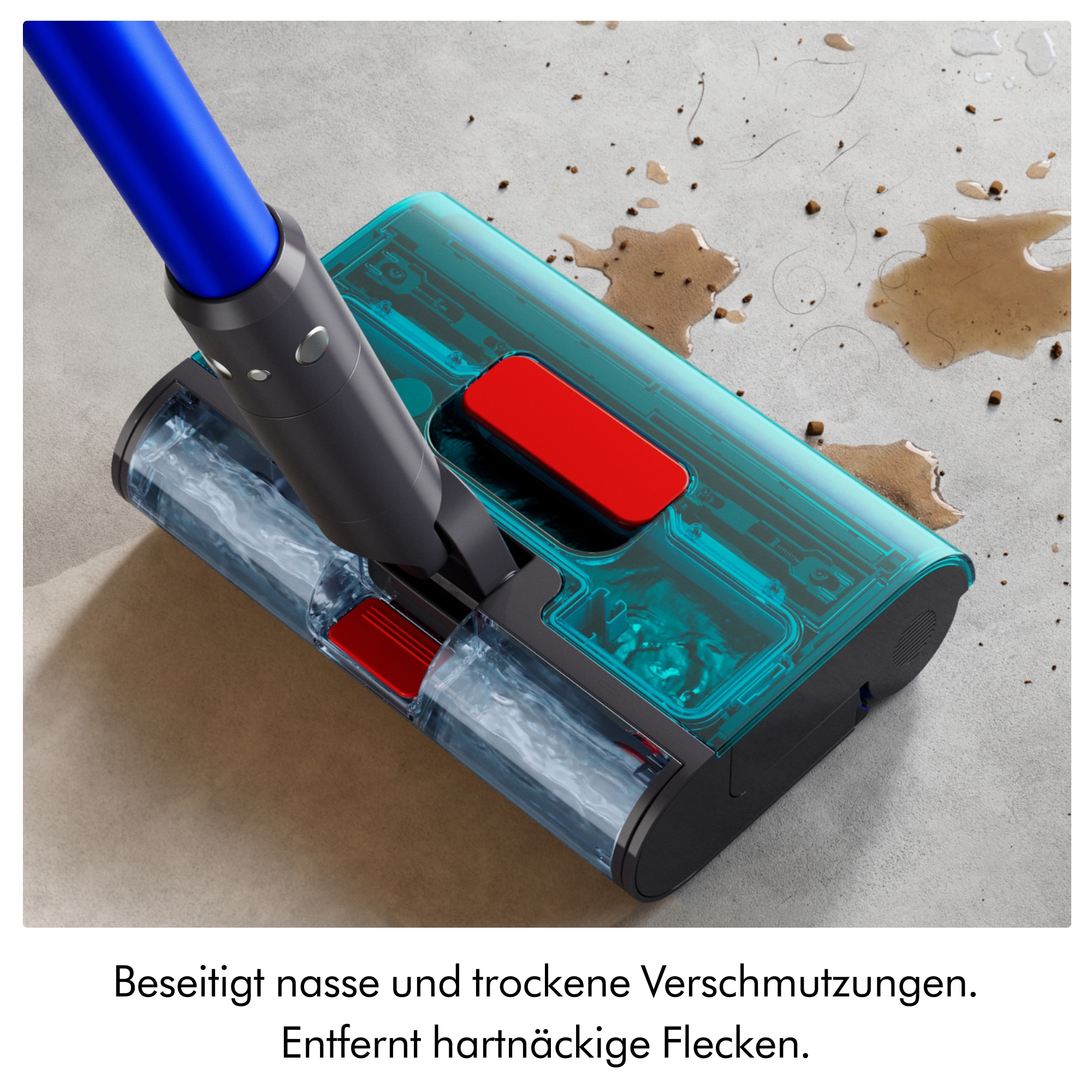 DYSON Nass-Trocken-Akkusauger »Dyson PencilWash™ Blau/Silber« Anti-Tangle Nassreinigungskopf mit MAX-Modus und 180° Design