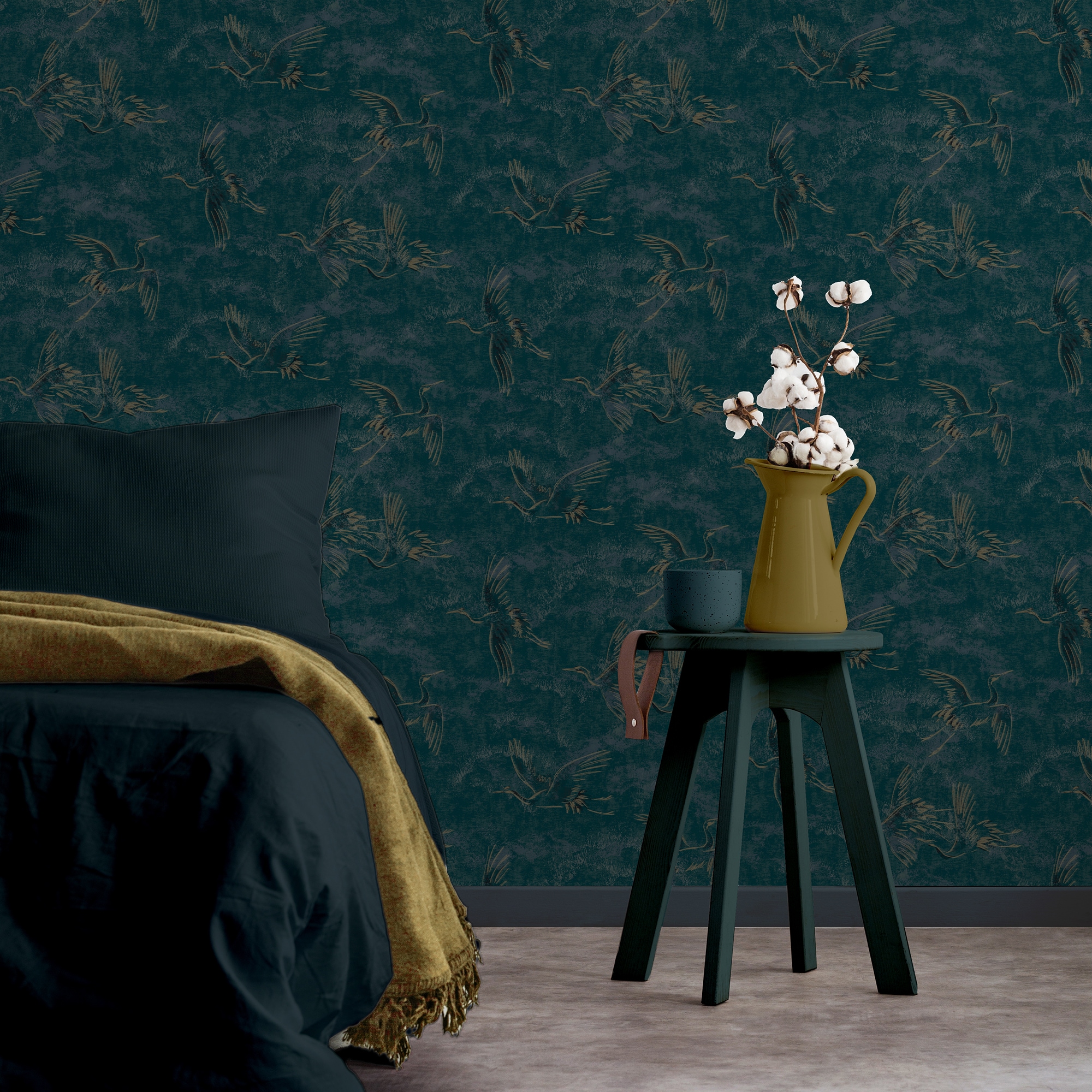 Leonique Vliestapete »Gael Crane Birds« animal print texturiert Design Tape günstig online kaufen