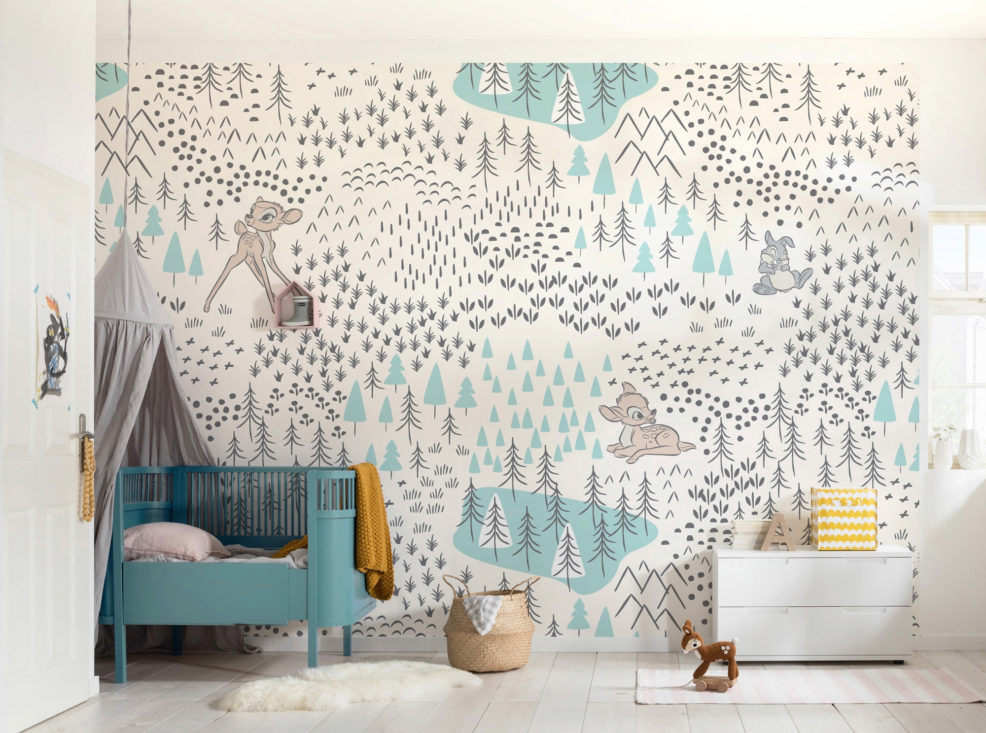 Komar Vliestapete »Digitaldruck Vlies - Bambi Woodland - Größe 400 x 280 cm«, bedruckt, Kinderzimmer