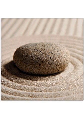 Glasbild »Mini Zen Garten - Sand«, Zen, (1 St.)