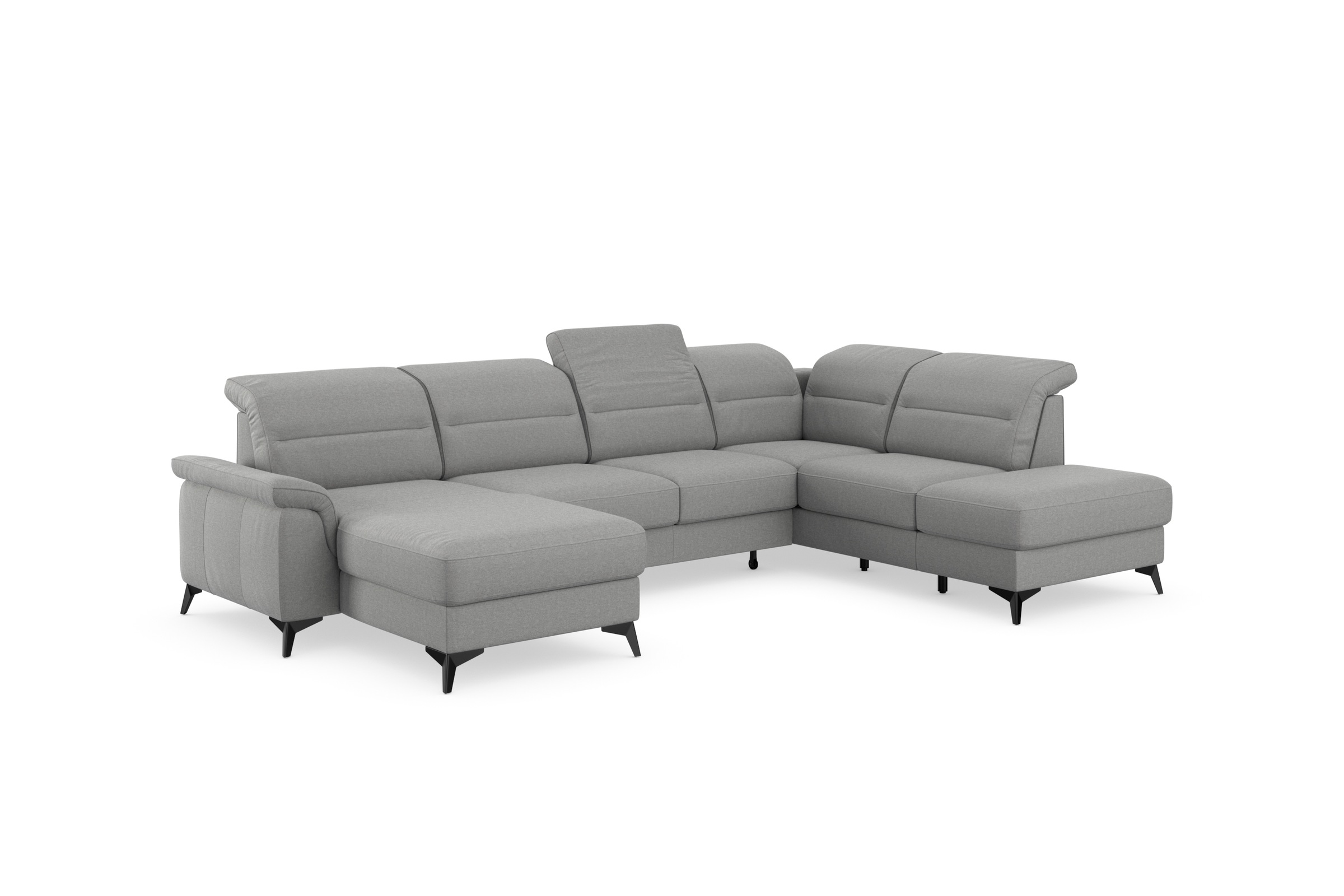 sit&more Wohnlandschaft »Sinatra U-Form«, optional mit Kopfteilverstellung und Armteilfunktion, Metallfüße