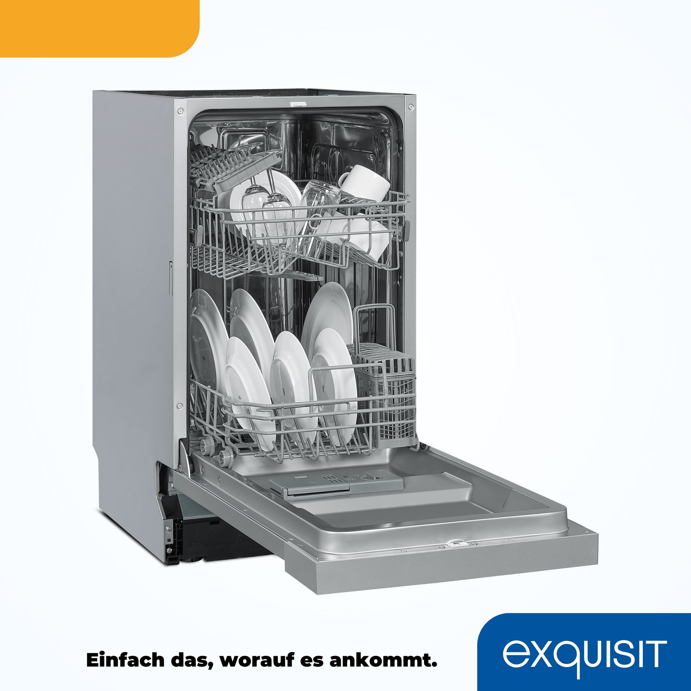 exquisit teilintegrierbarer Geschirrspüler »EGSP1009-EB-030E«, 9 Maßgedecke