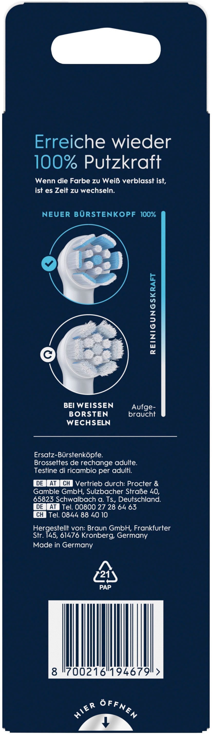 Oral-B Aufsteckbürsten »Oral-B iO Sanfte Reinigung«, fortschrittliche Plaque-Entfernung, für empfindliches Zahnfleisch