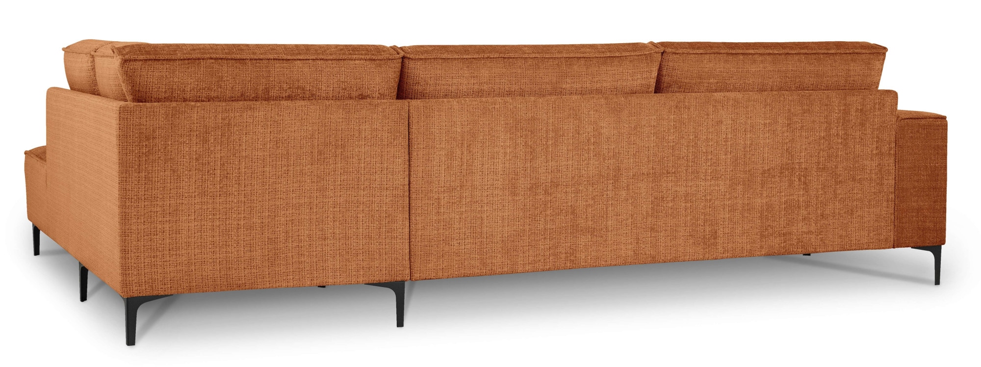 Places of Style Ecksofa »Polsterecke Oland, Struktur, Flachgewebe, Luxus-Microfaser, Boucle«, L-Form, 289 cm, Wellenunterfederung, Skandi-Design, Metallfüße
