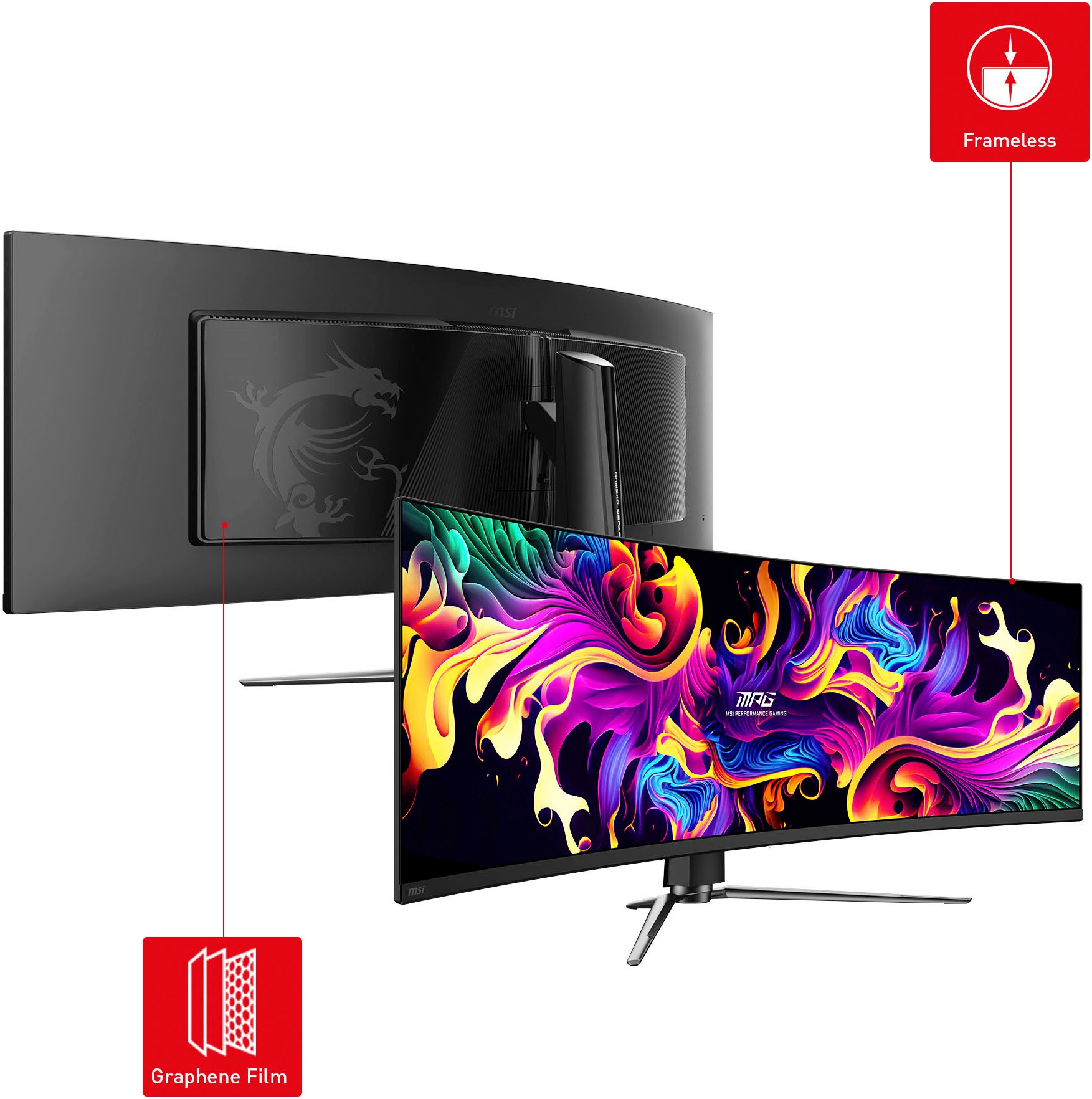 MSI Curved-Gaming-Monitor »MPG 491CQP QD-OLED«, 125 cm/49 Zoll, 5120 x 1440 px, DQHD, 0,03 ms Reaktionszeit, 144 Hz