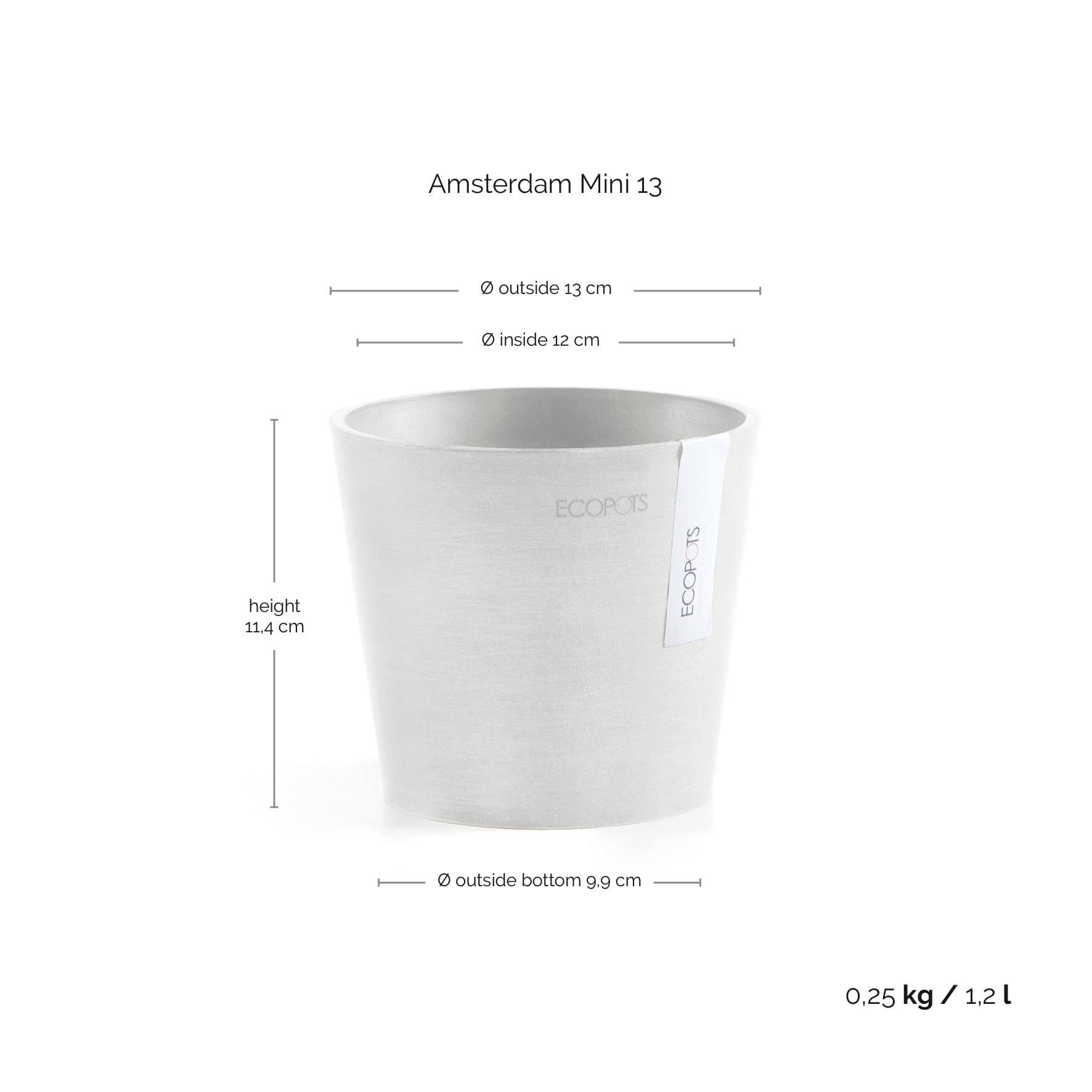 ECOPOTS Blumentopf »Amsterdam Mini«, (Set, 4 St.), in verschiedenen Größen