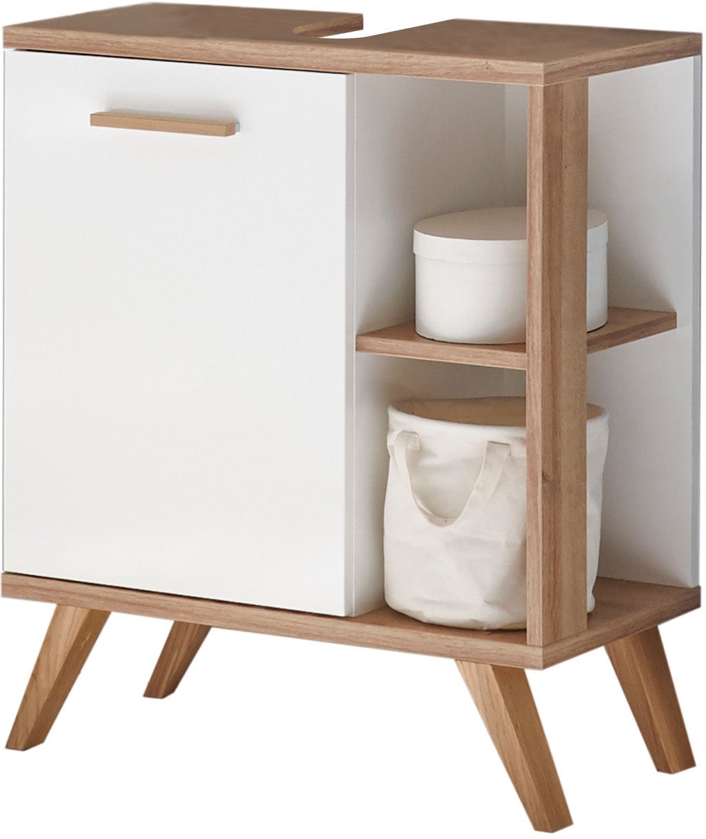 Saphir Badmöbel-Set »Quickset 4-teilig, Waschbeckenunterschrank mit LED-Spiegelschrank«, (4 St.), Unterschrank, Hängeschrank, inkl. Türdämpfer, 5 Türen, 1 Schublade