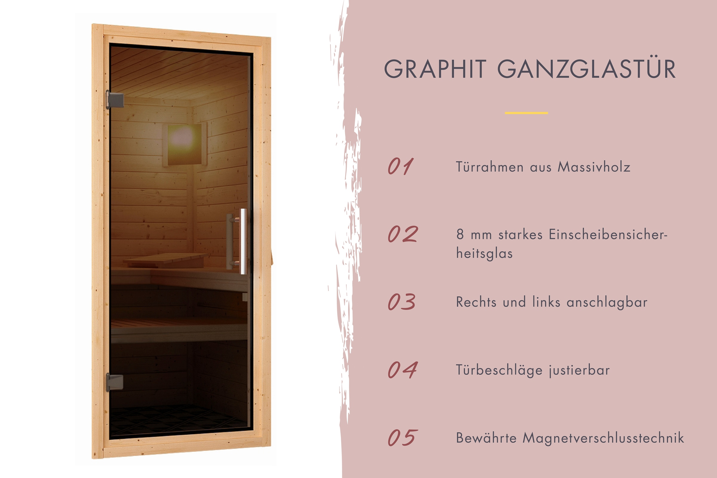 Karibu Sauna »Menja« Set,  9-kW-Ofen mit externer Steuerung