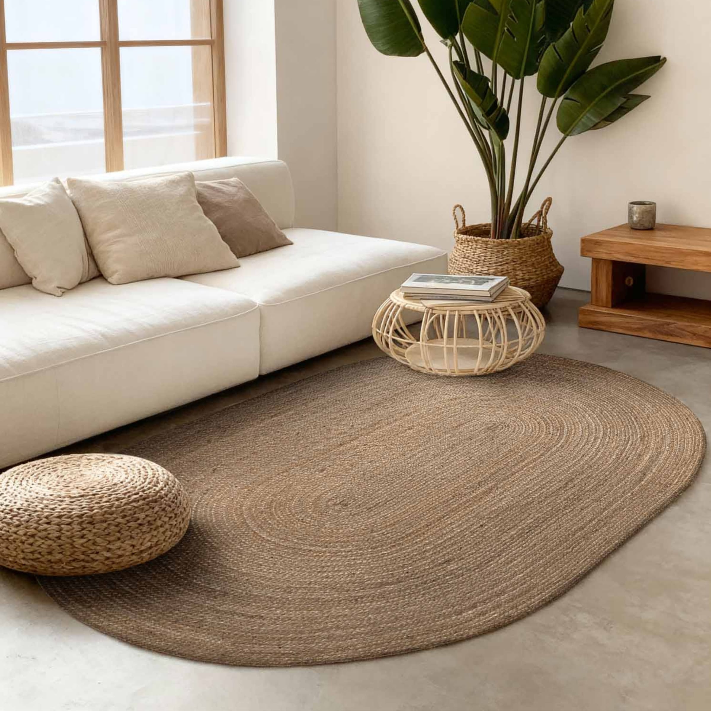 HANSE Home Teppich »Rangpur Juteteppich« oval 10 mm Höhe Handgewebt, 100% Jute , Natur, Wohnzimmer, Flur, Boho, Skandi