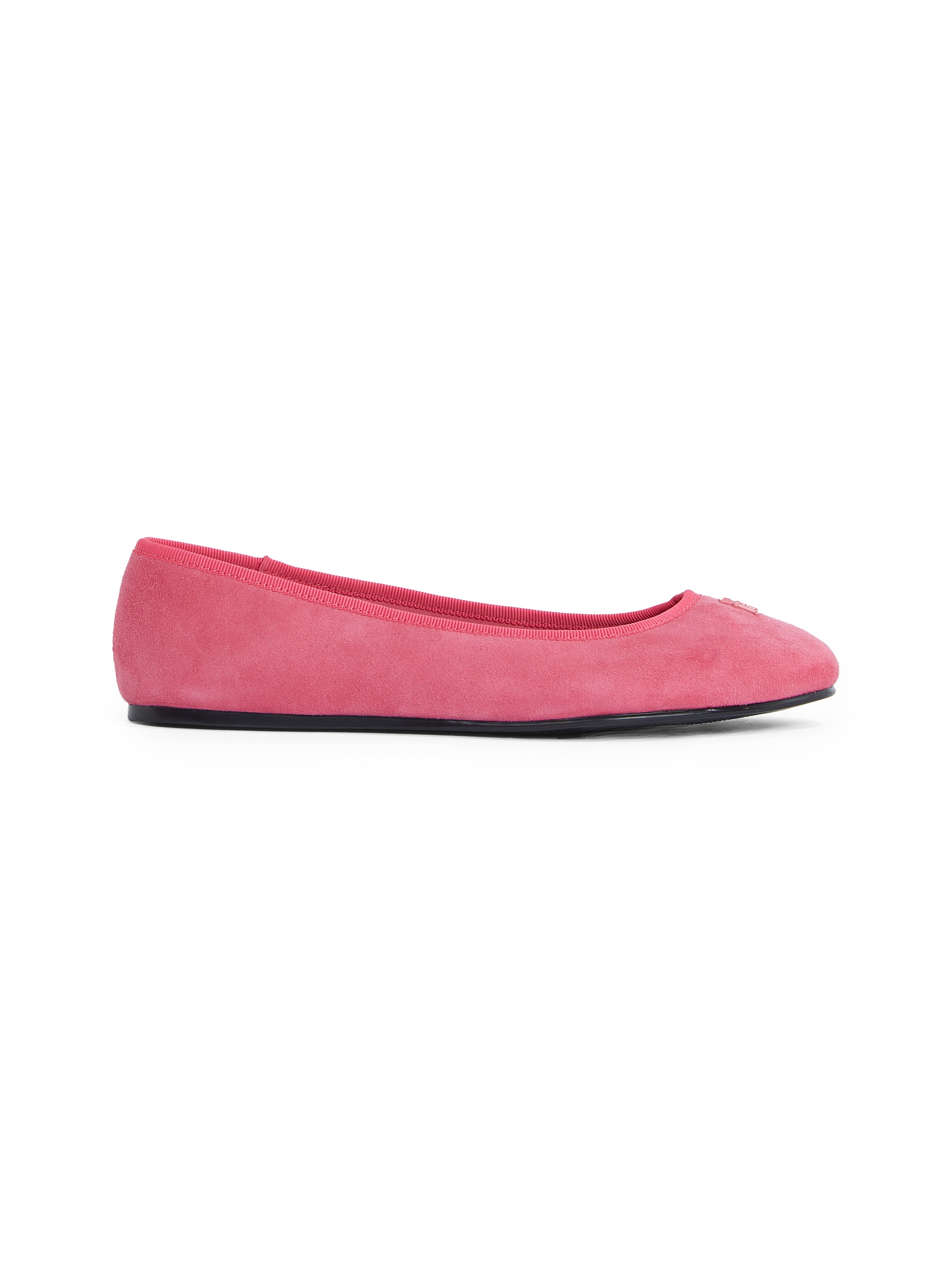 Tommy Hilfiger Ballerina »TH HARDWARE SUEDE BALLERINA«, Flats, Businessschuh, Bequemschuh, Schlupfschuh mit TH-Logo